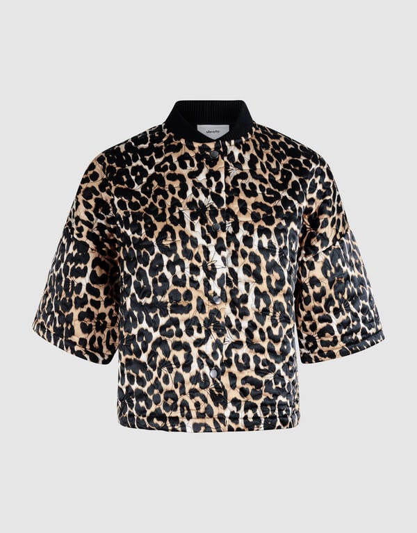 Kurzärmeliger Leopardenbomber Braun SHOEBY WOMEN