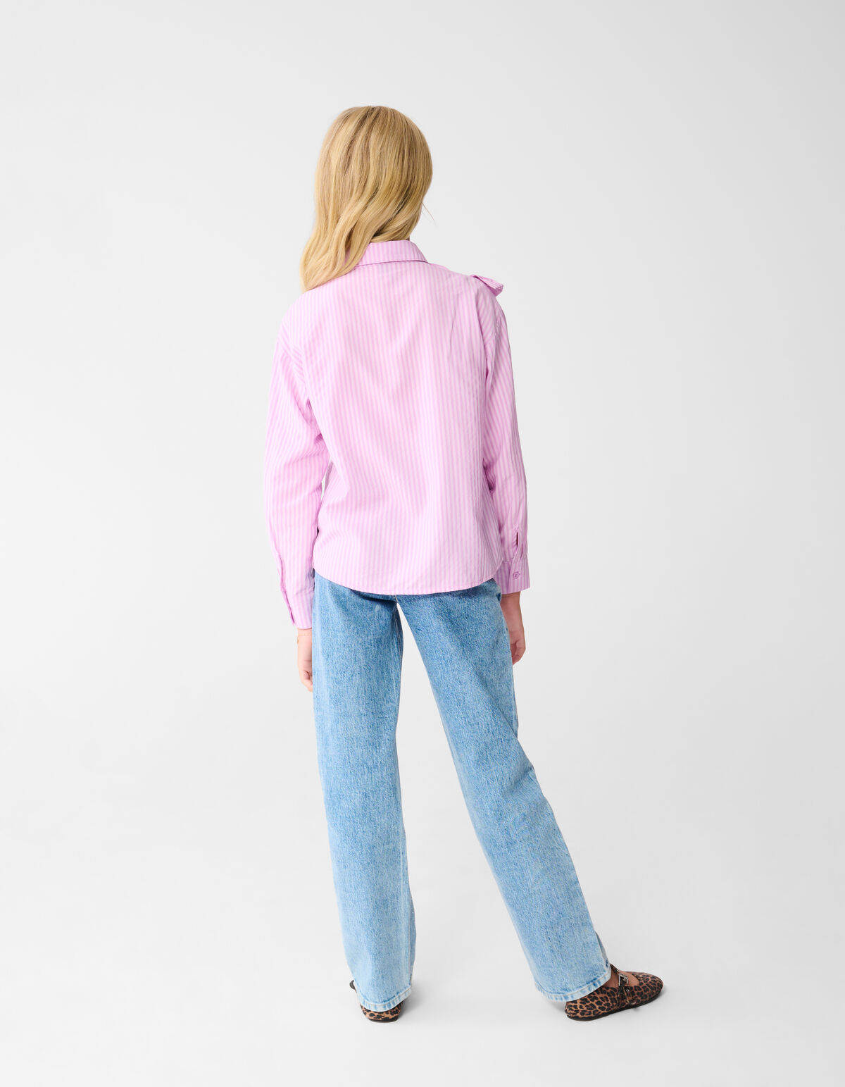 Gestreifte Schleifenbluse Rosa SHOEBY GIRLS