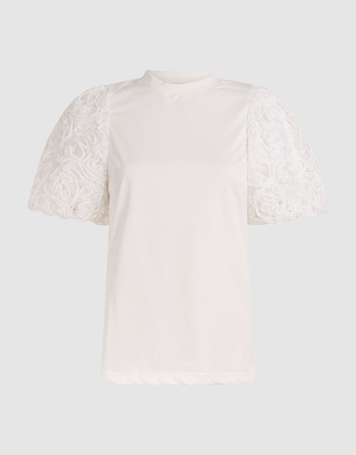 T-shirt mit Puff-Stickerei Wei&szlig; SHOEBY WOMEN