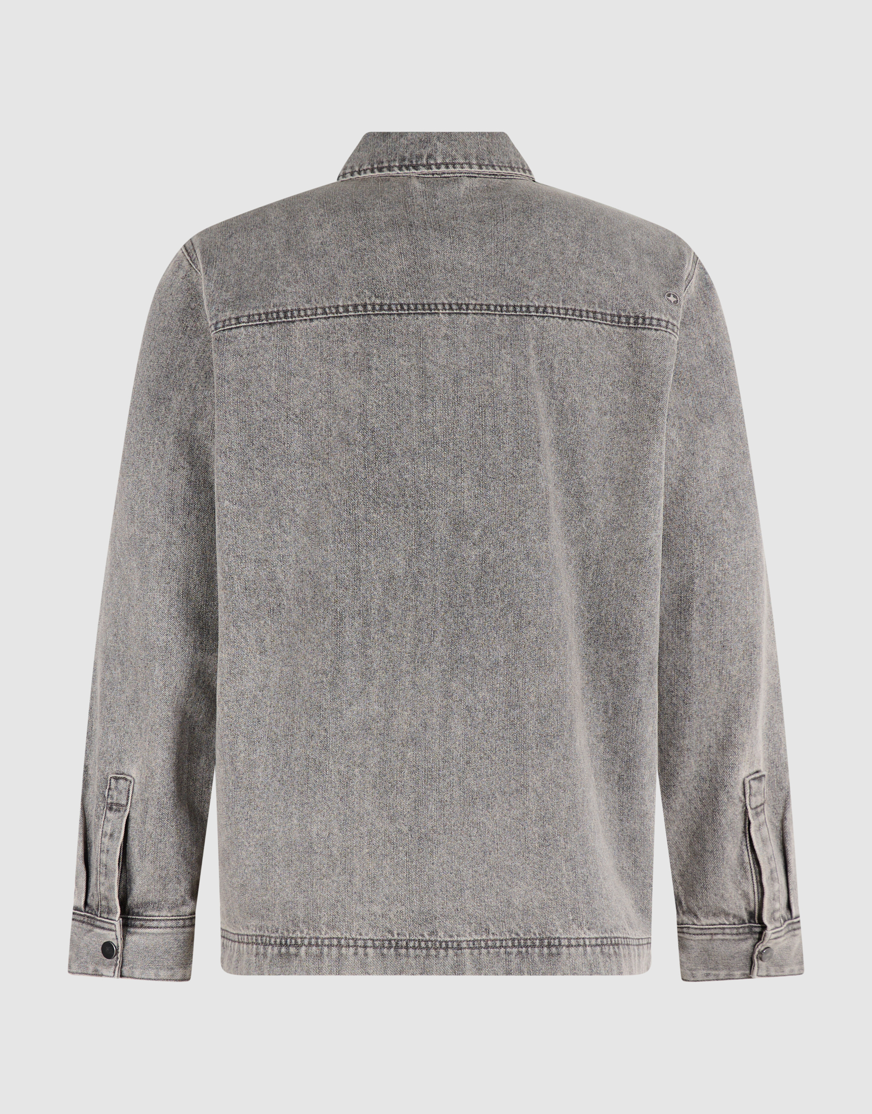 Relaxed Washed Denim Overshirt Grau SHOEBY MEN