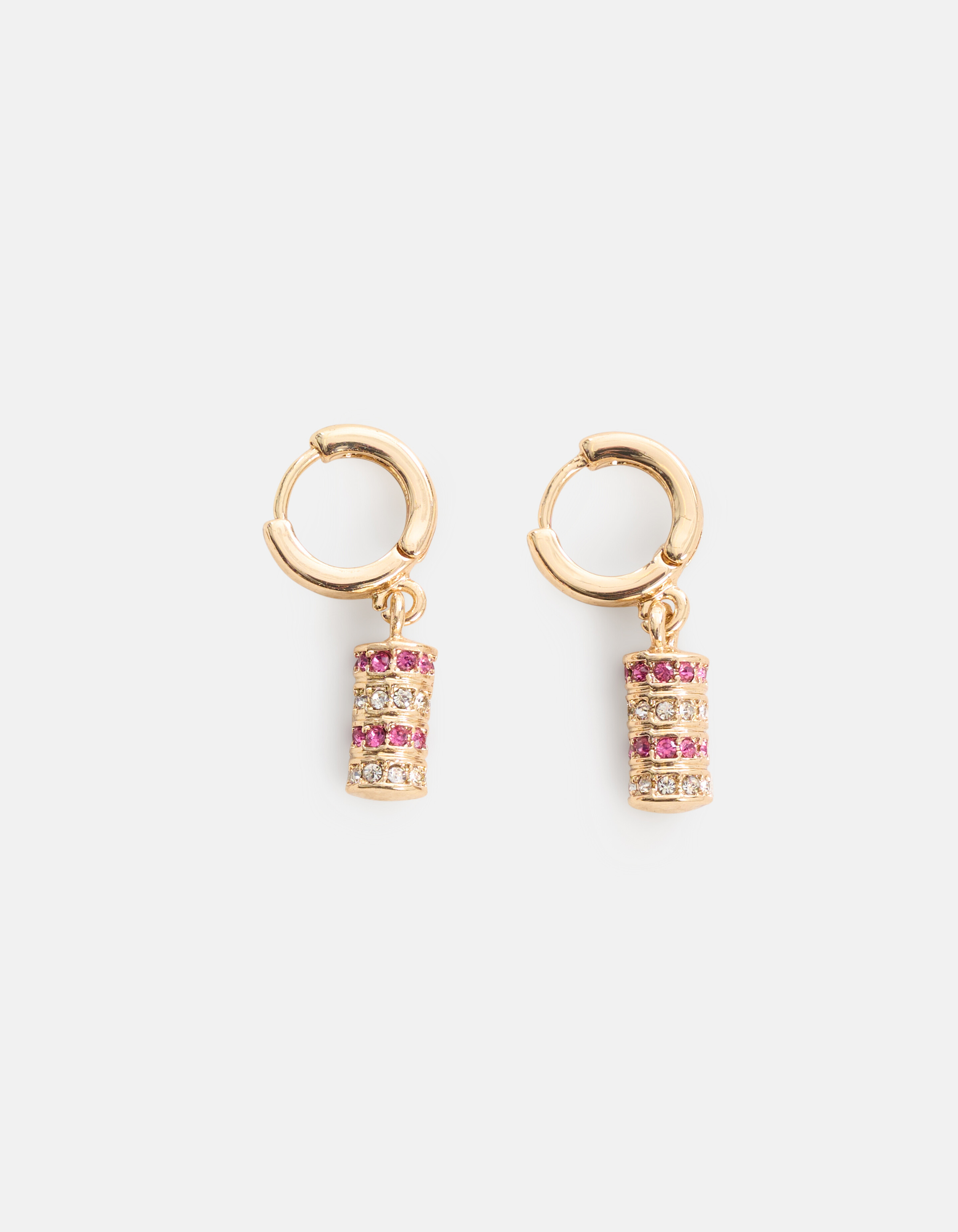 Zylinder Strass-Ohrringe Rosa SHOEBY ACCESSOIRES