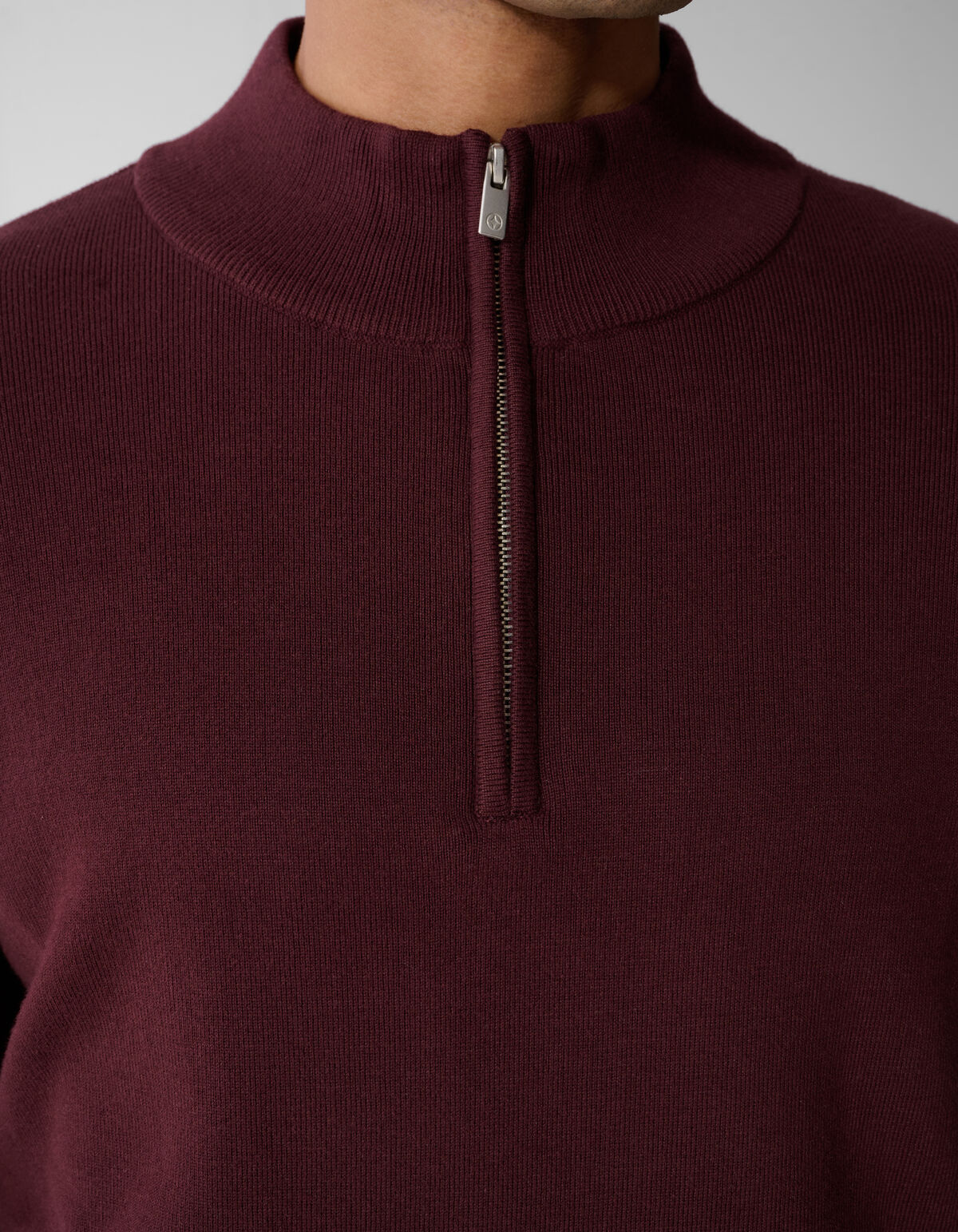 Turtle Half Zip Strickpullover Dunkelrot SHOEBY MEN