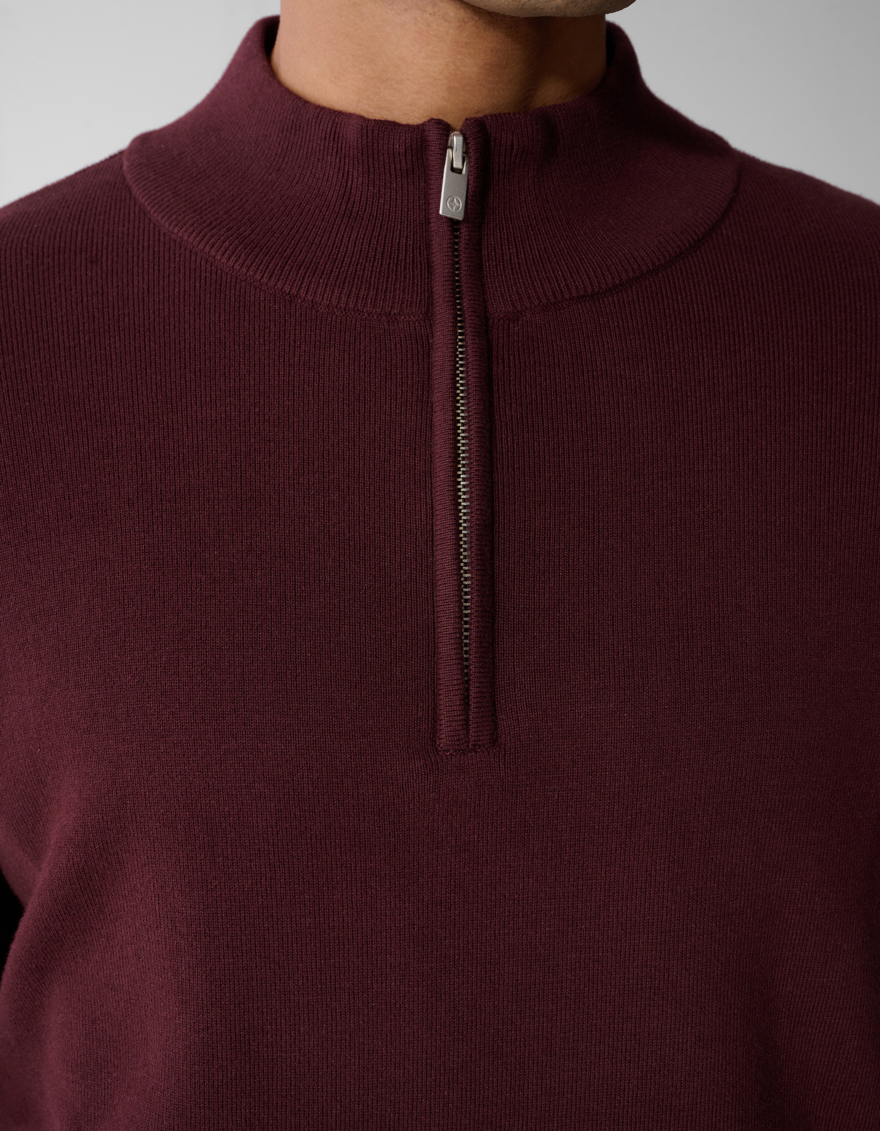 Turtle Half Zip Strickpullover Dunkelrot SHOEBY MEN