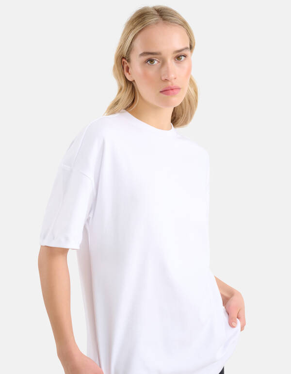 &Uuml;bergro&szlig;es Basic-T-Shirt Wit SHOEBY WOMEN