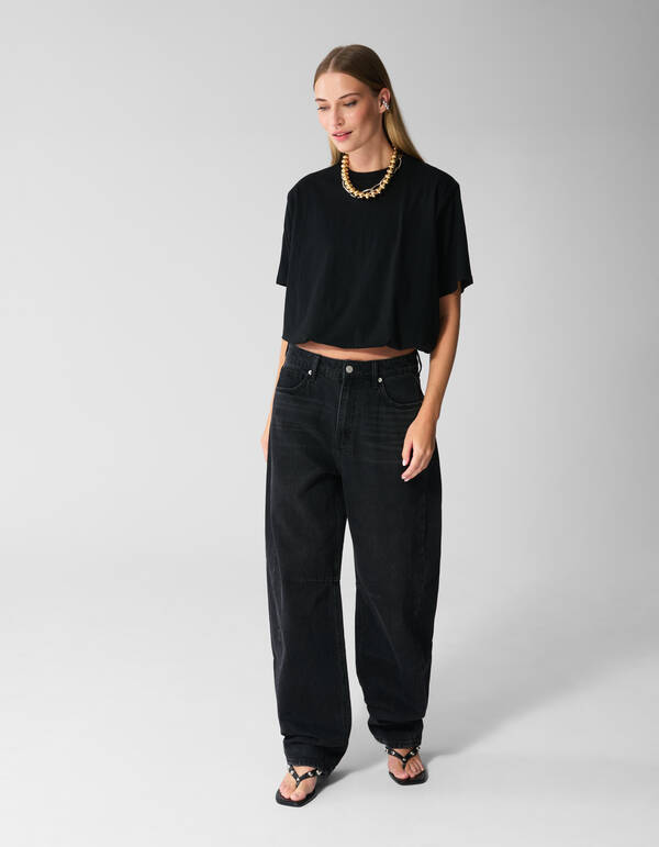 Oversized-Balloon-T-Shirt Schwarz SHOEBY WOMEN