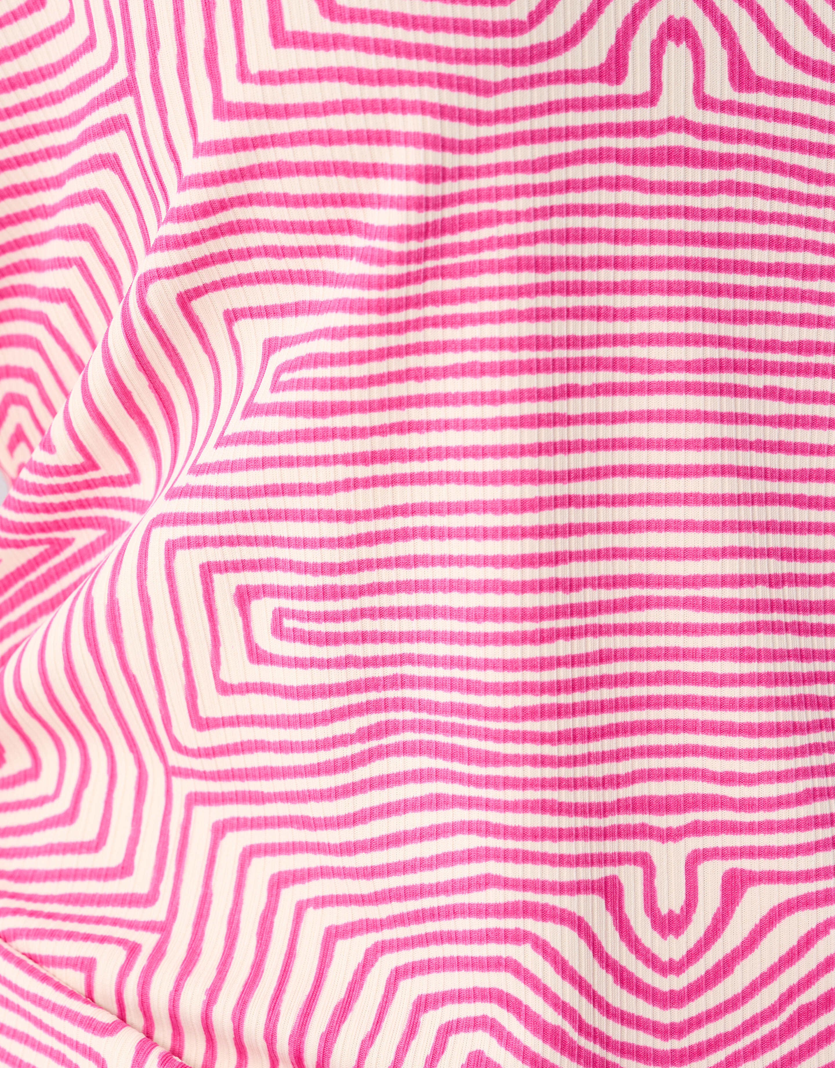 Bedrucktes Rüschen-Rippen-Top Rosa SHOEBY WOMEN