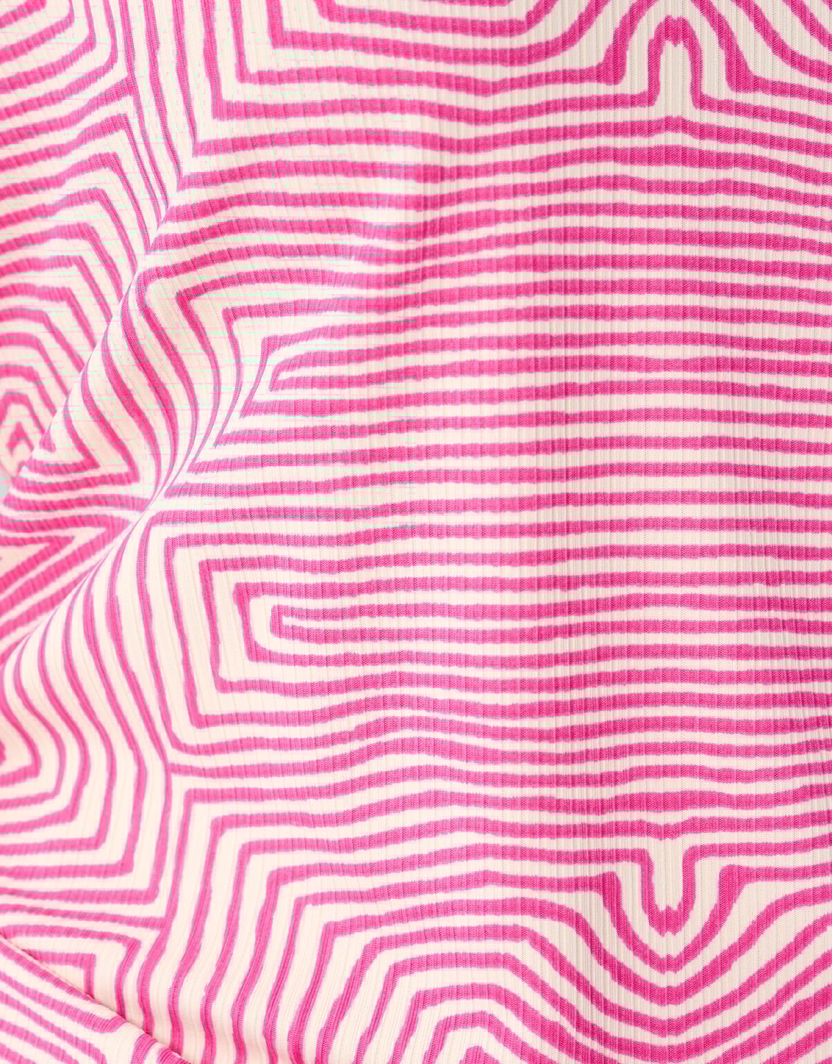 Bedrucktes Rüschen-Rippen-Top Rosa SHOEBY WOMEN