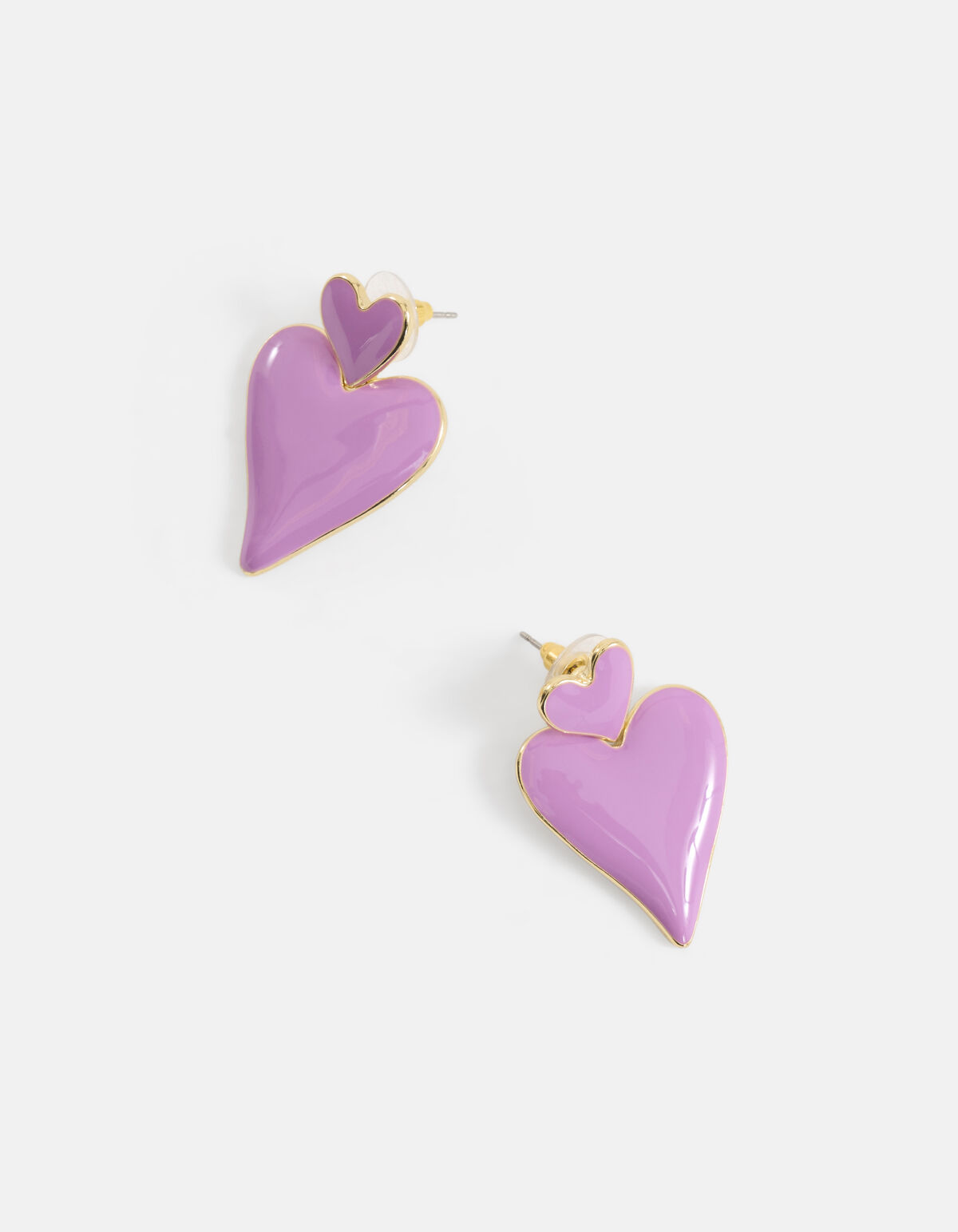 Double Heart Oorbellen Lichtroze SHOEBY ACCESSOIRES