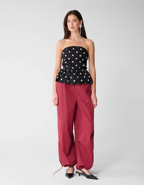 Strapless Polkadot Top Schwarz/Wei&szlig; SHOEBY WOMEN