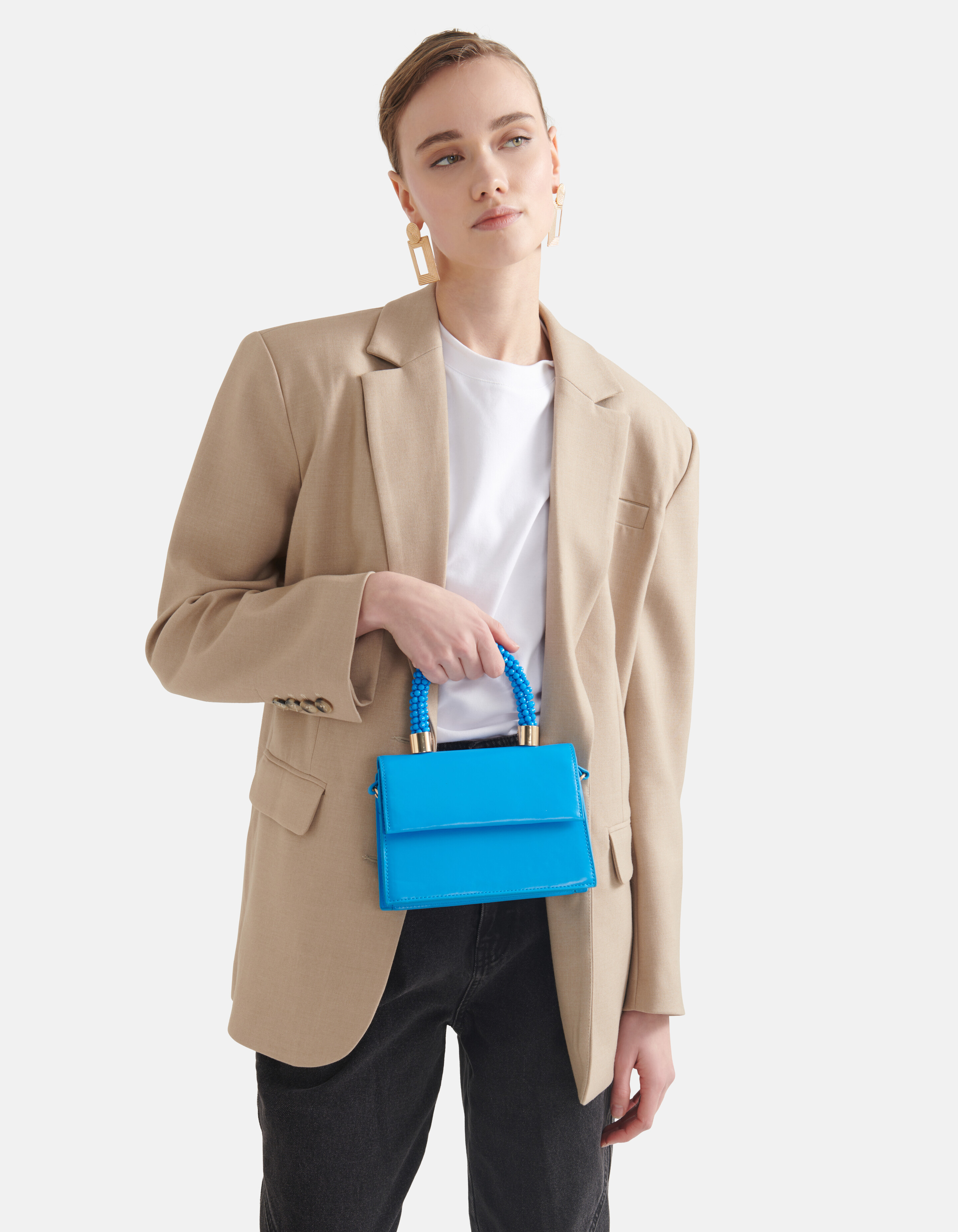 Mini-Tasche mit Perlen Blau SHOEBY ACCESSOIRES