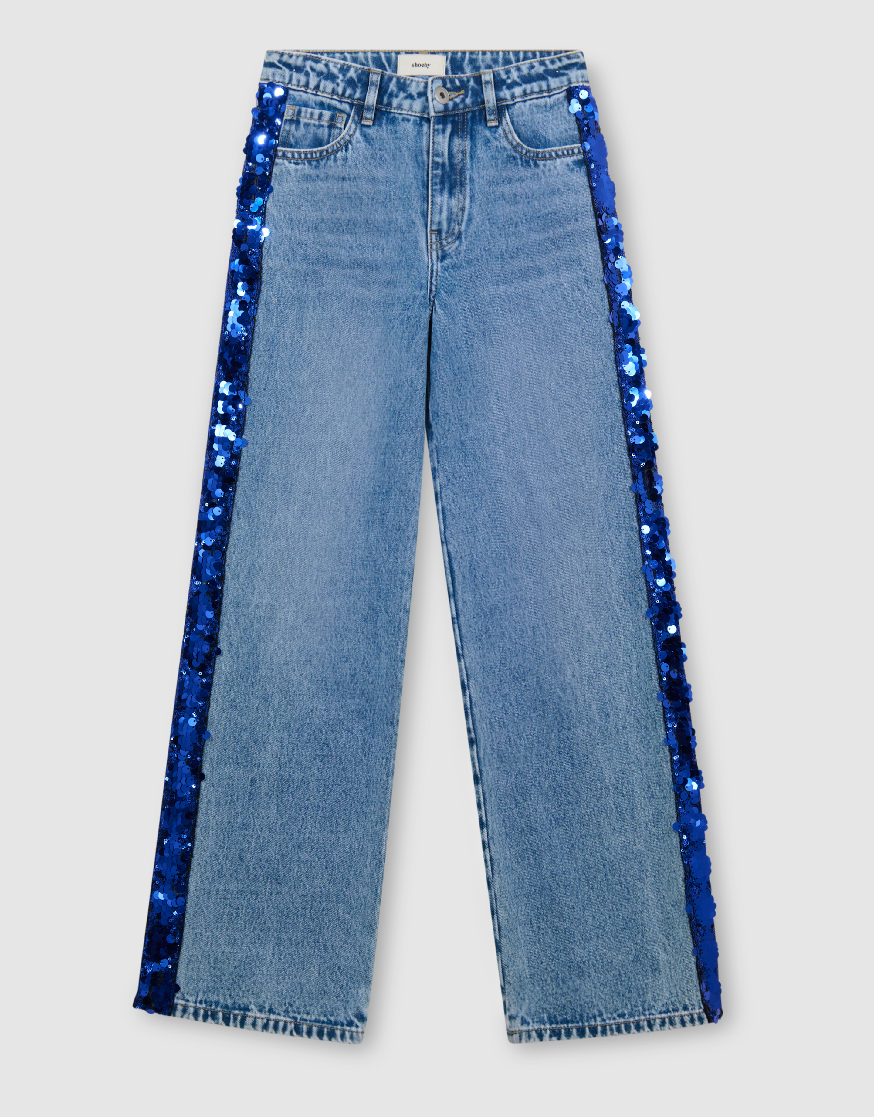 Glitter Tape Wide Leg Jeans Blau SHOEBY ACCESSOIRES