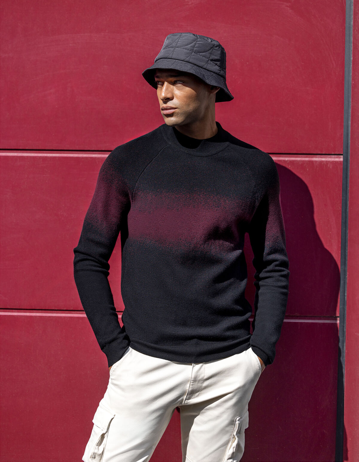 Farbverlaufs-Pullover Bordeaux SHOEBY MEN