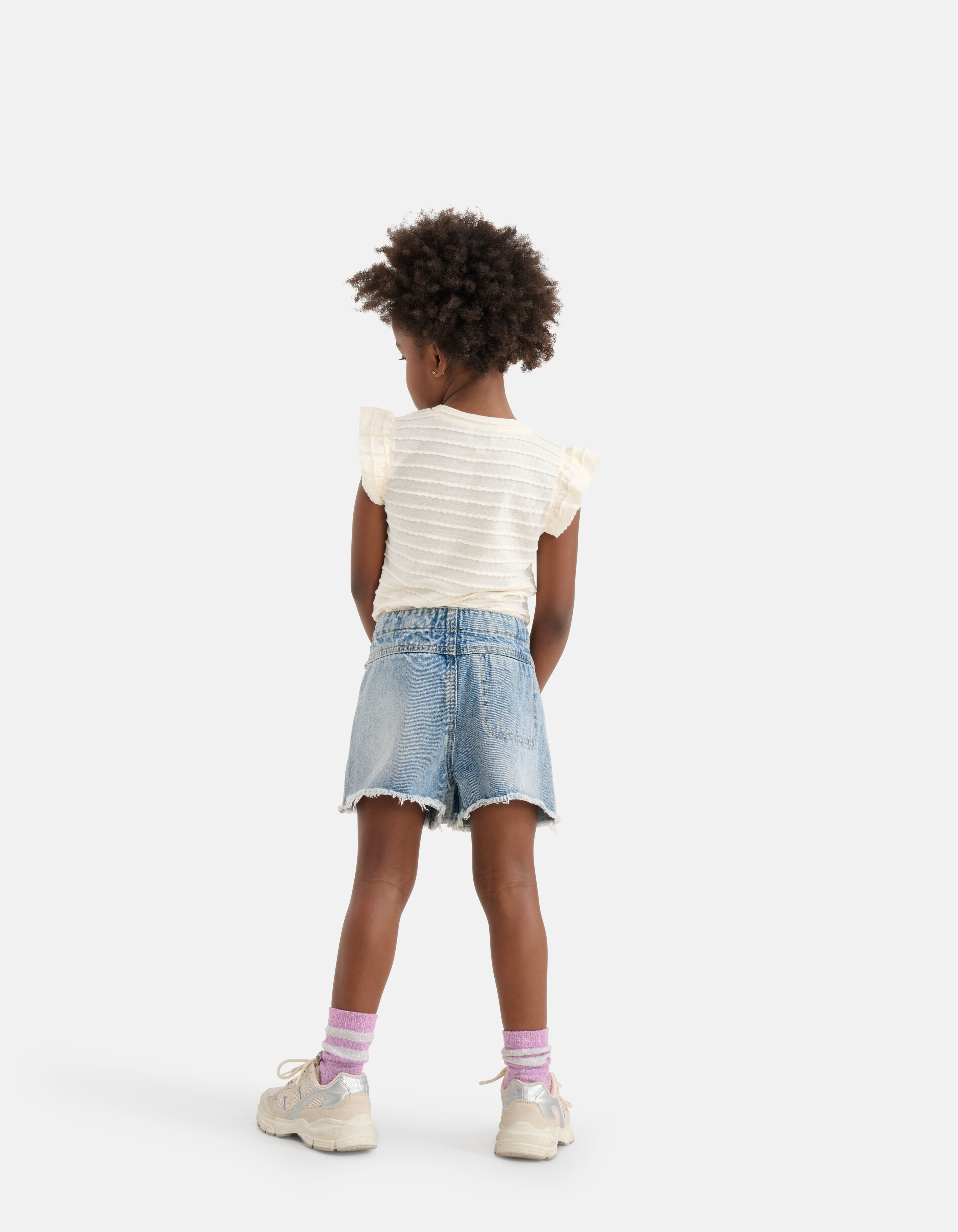 Ribbel Structuur Top Gebroken Wit SHOEBY GIRLS
