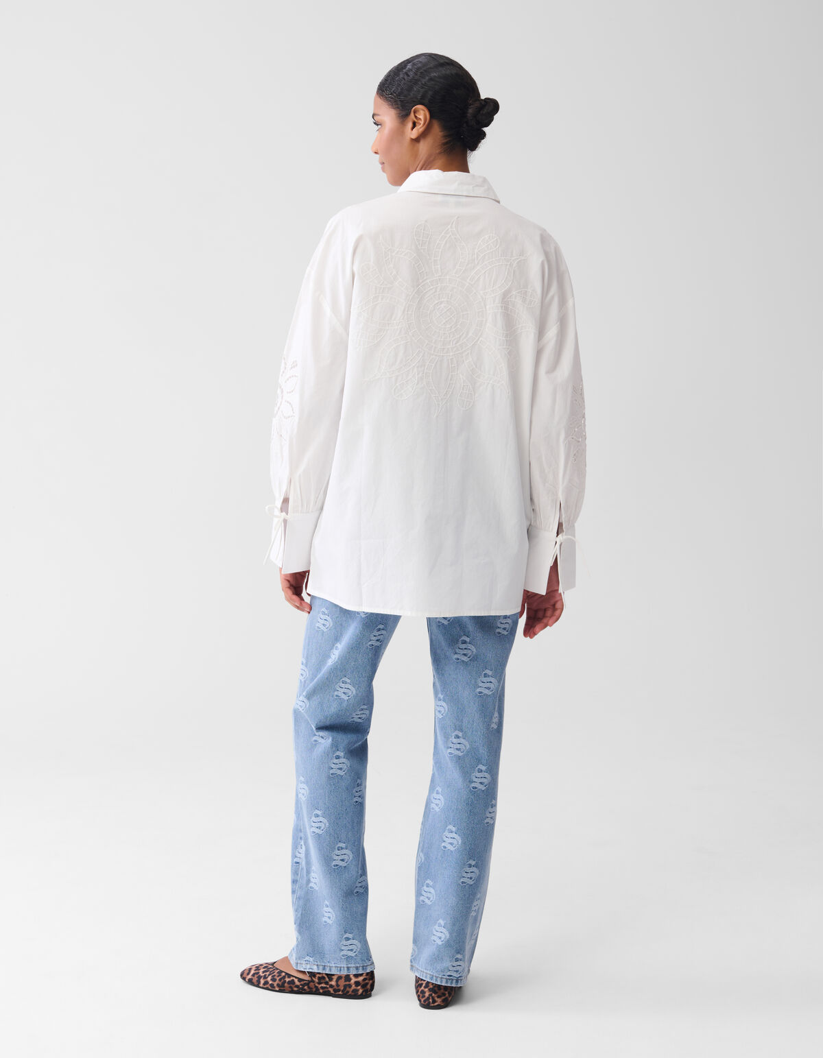 Stickerei-Bluse Wei&szlig; SHOEBY WOMEN