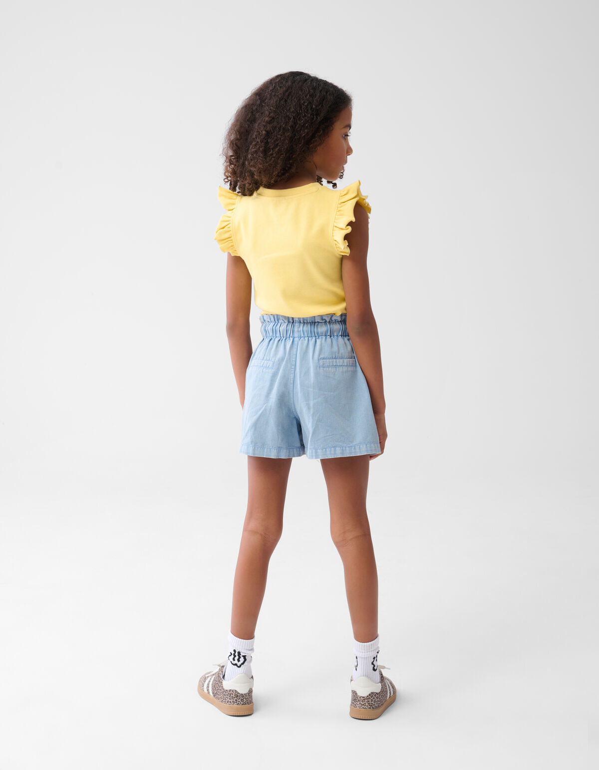Ruffle Rib Top Hellgelb SHOEBY GIRLS