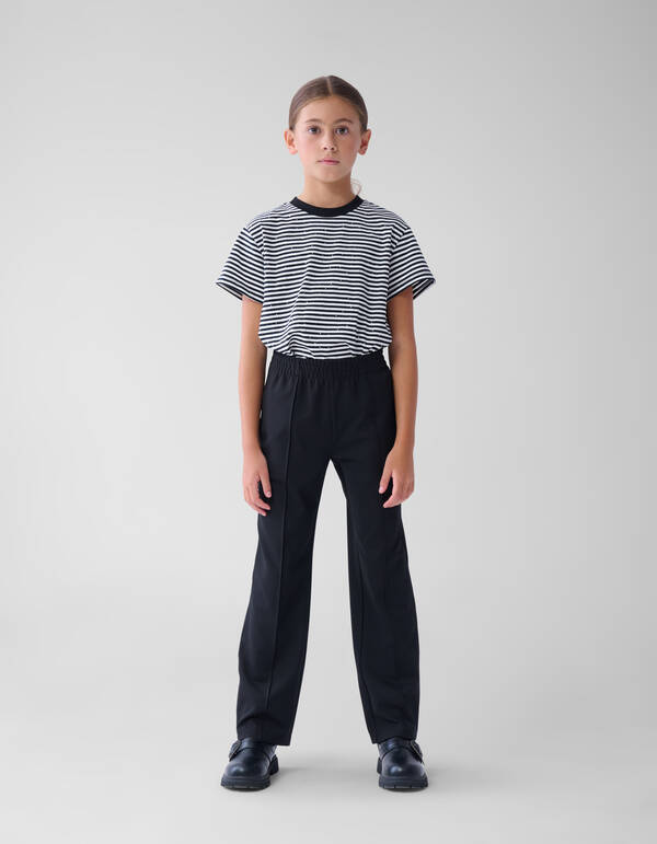 Basic Wide Leg Hose Schwarz SHOEBY GIRLS