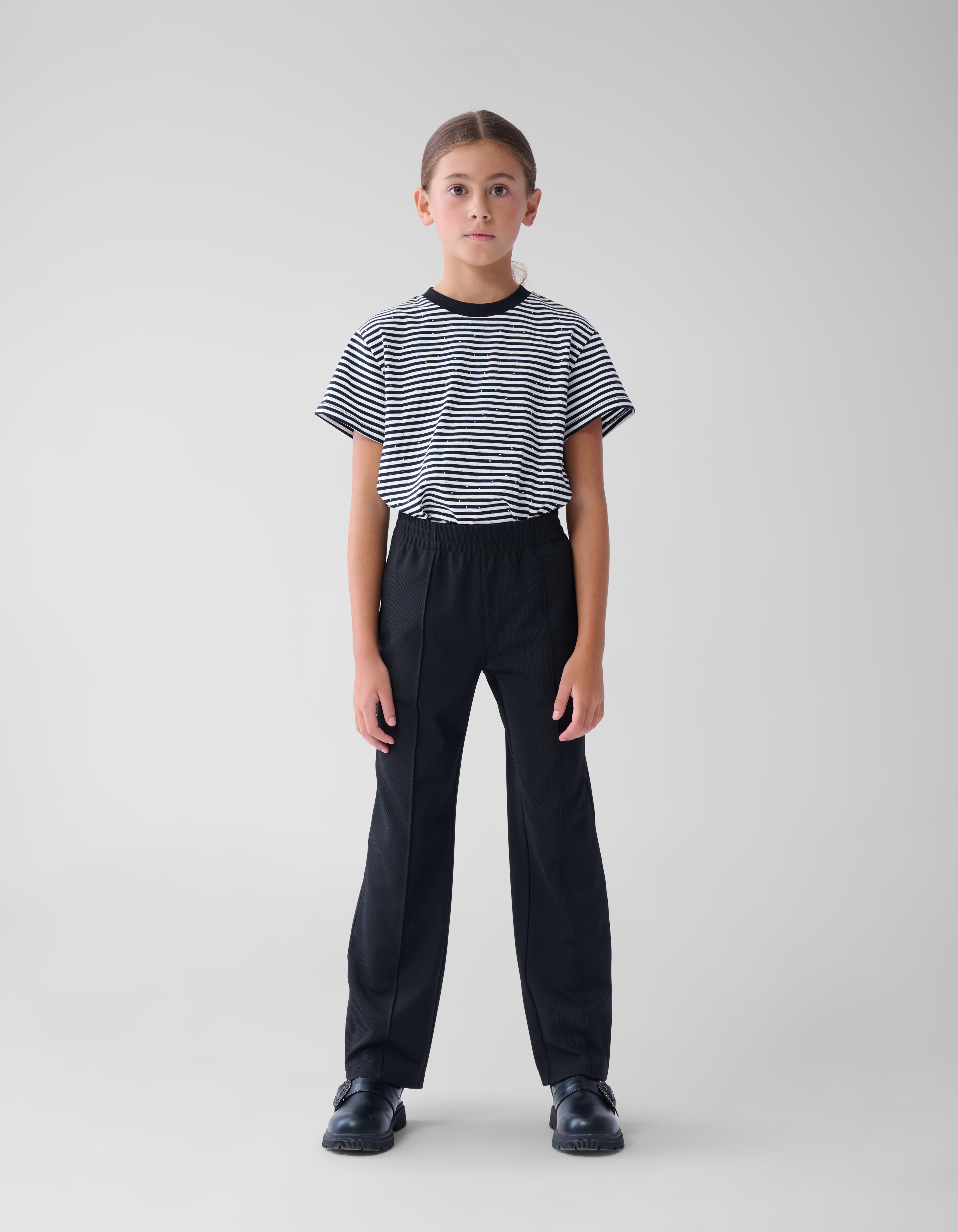 Basic Wide Leg Hose Schwarz SHOEBY GIRLS