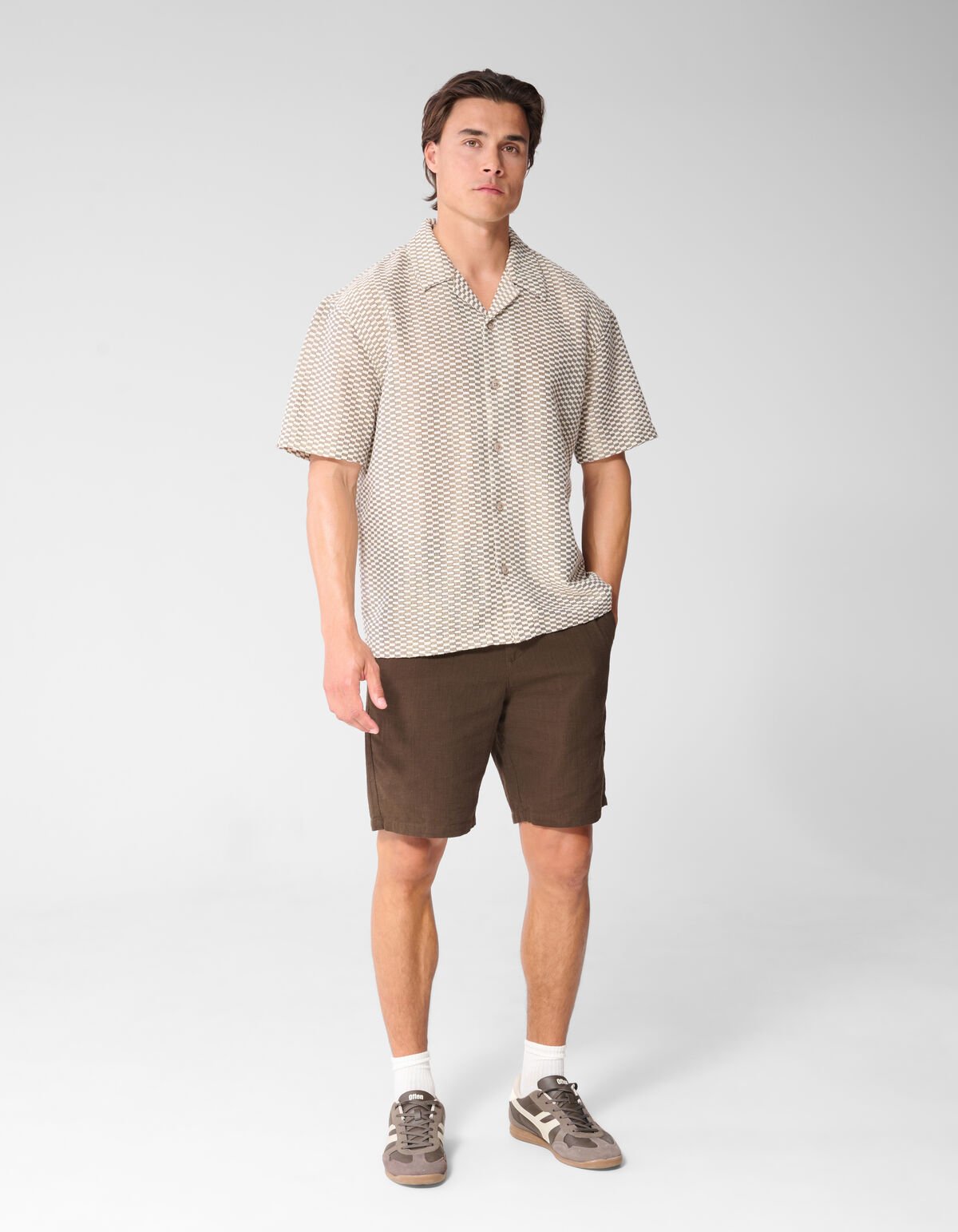 Gewebtes Overshirt Hellbraun SHOEBY MEN