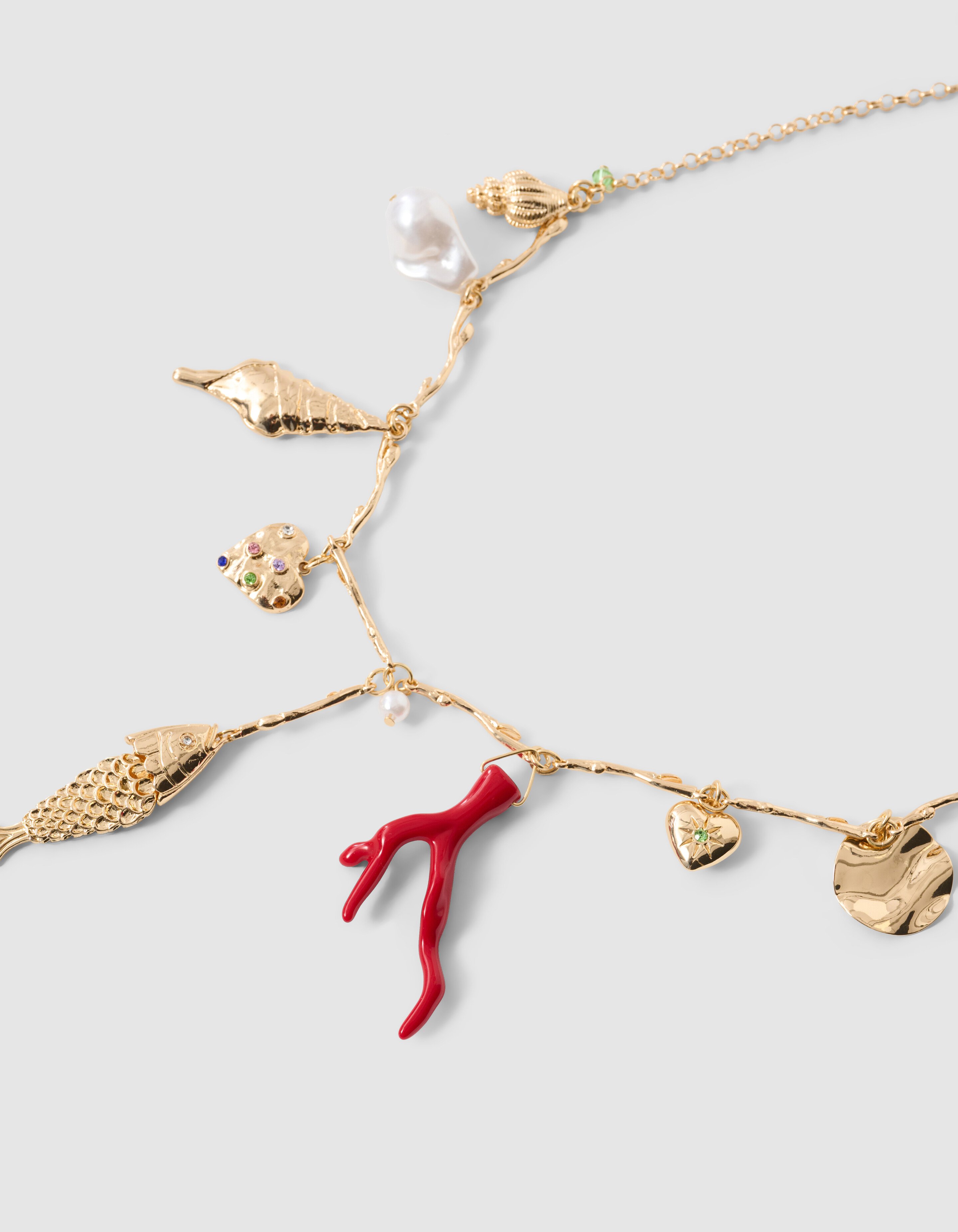 Fisch-Charme-Halskette Gold SHOEBY ACCESSOIRES