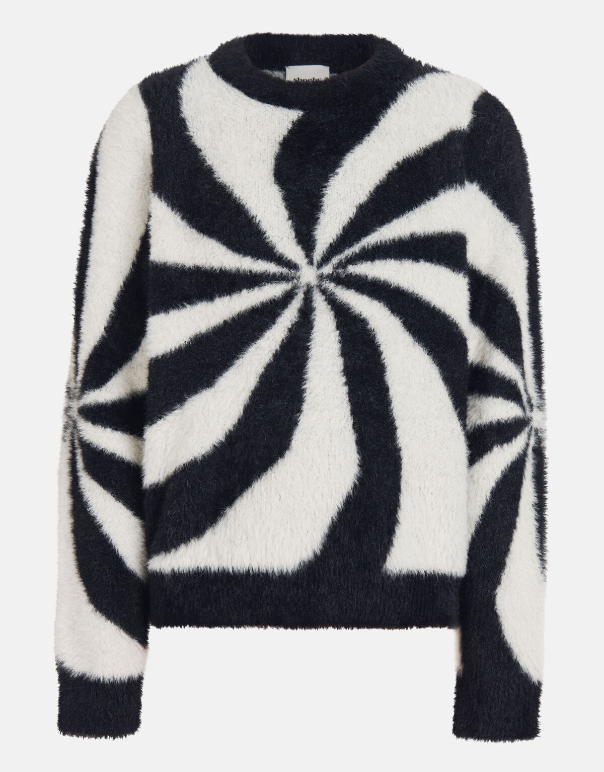 Bedruckter weicher Pullover Schwarz/Weiß SHOEBY GIRLS