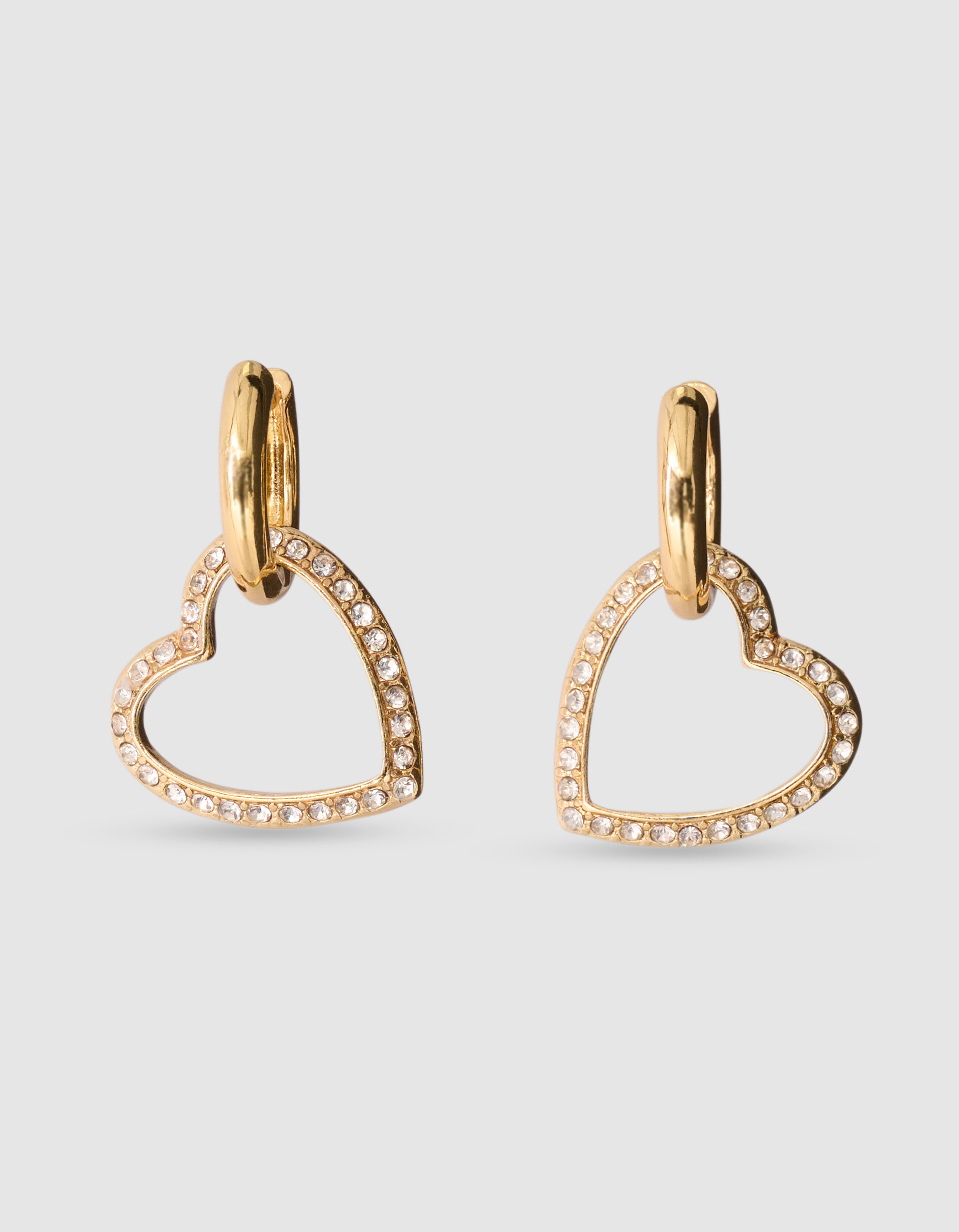 Strass-Herz-Creolen Ohrringe Gold SHOEBY ACCESSOIRES