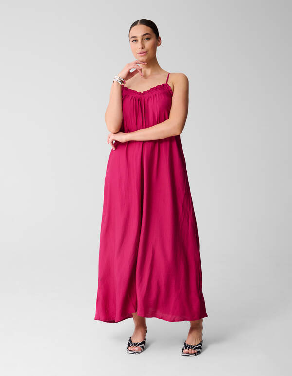 R&uuml;schen-Maxikleid Rosa SHOEBY WOMEN