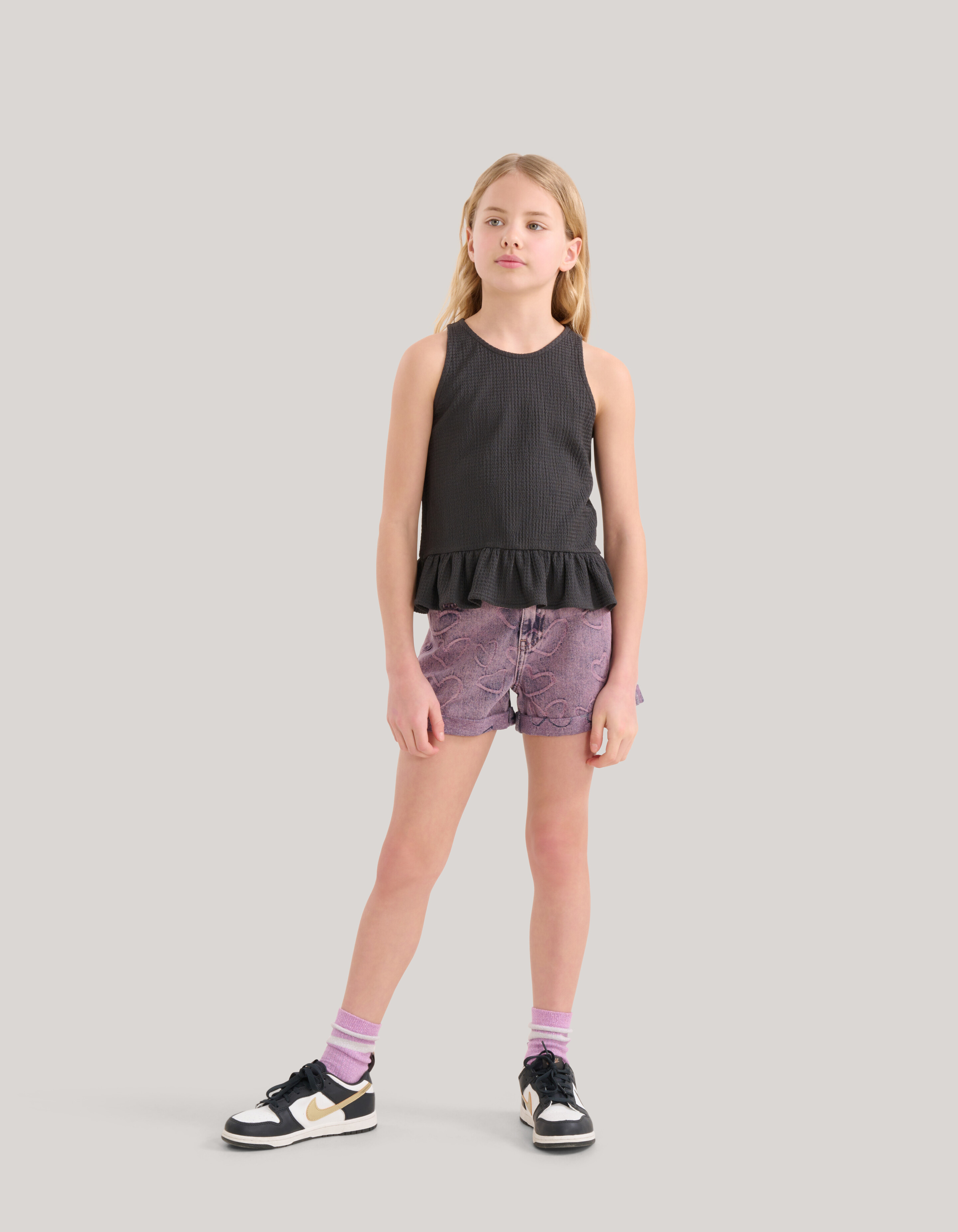Structuur Singlet Donkergrijs SHOEBY GIRLS