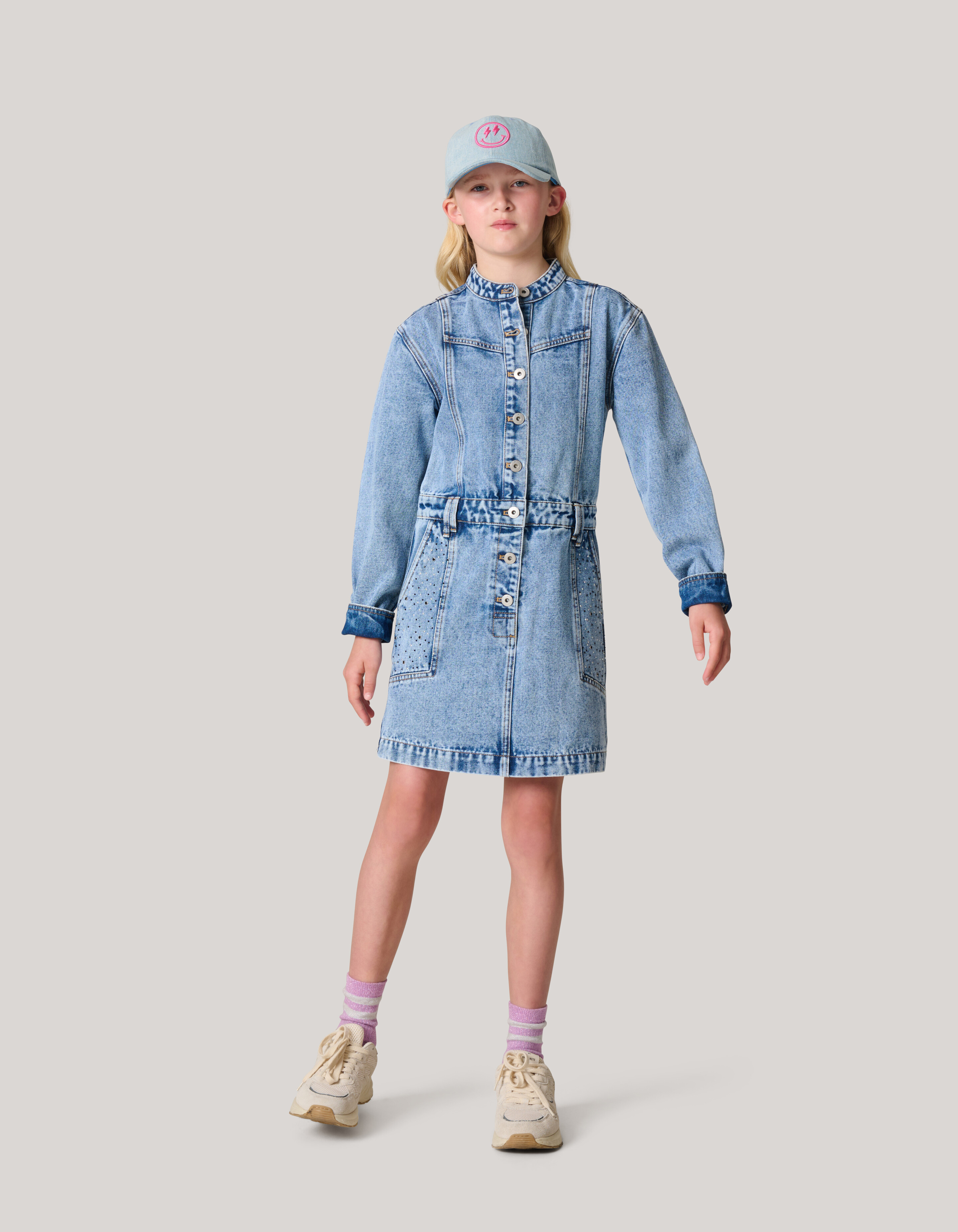 Gewaschenes Jeanskleid Blau SHOEBY GIRLS