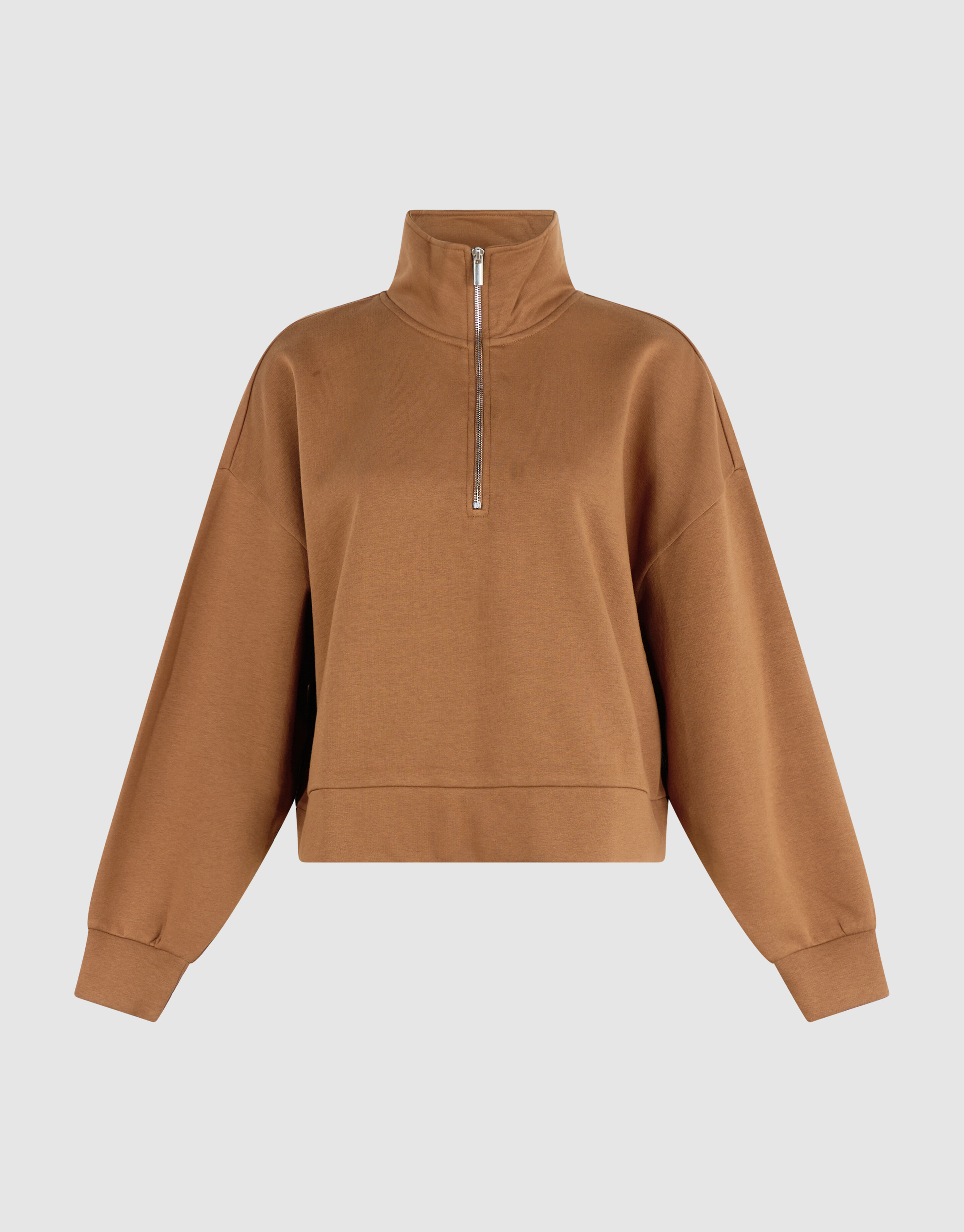 Oversized Zipper Pullover Braun SHOEBY WOMEN