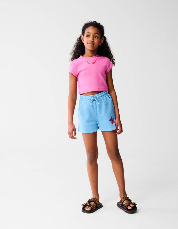 Rippen-Kropf-Oberteil Rosa SHOEBY GIRLS