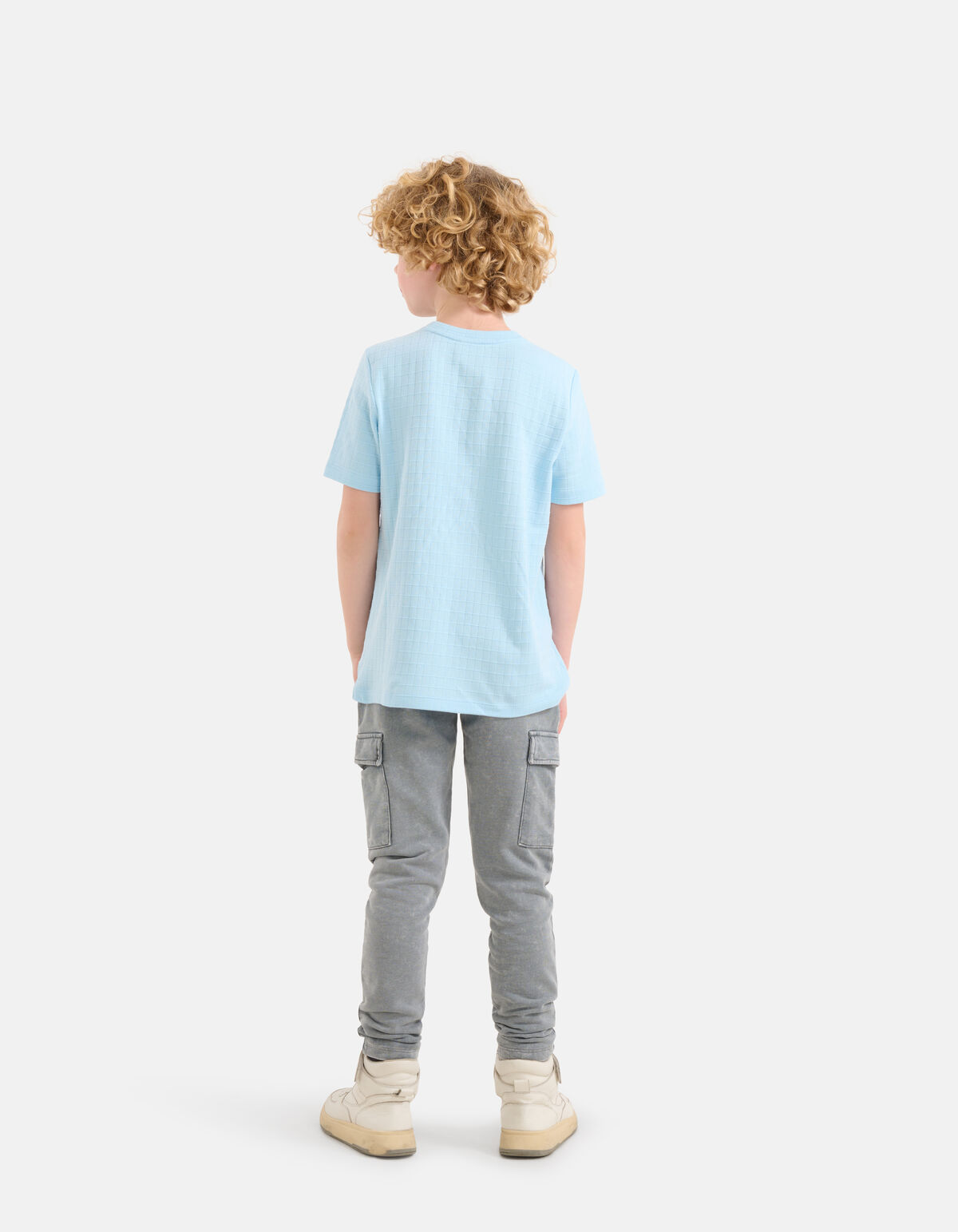 Structuur T-shirt Lichtblauw SHOEBY BOYS