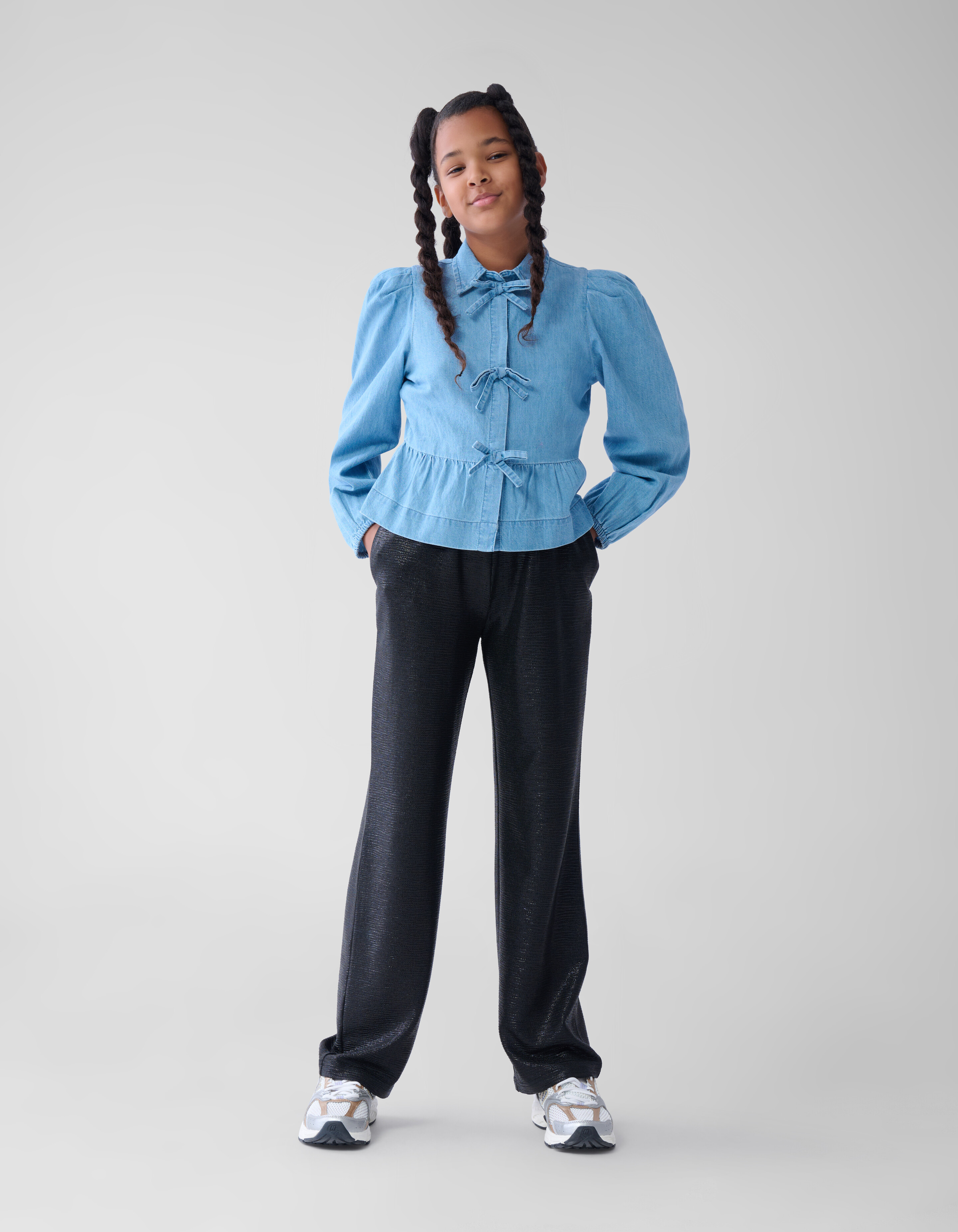 Metallische Hose mit weitem Bein Schwarz SHOEBY GIRLS