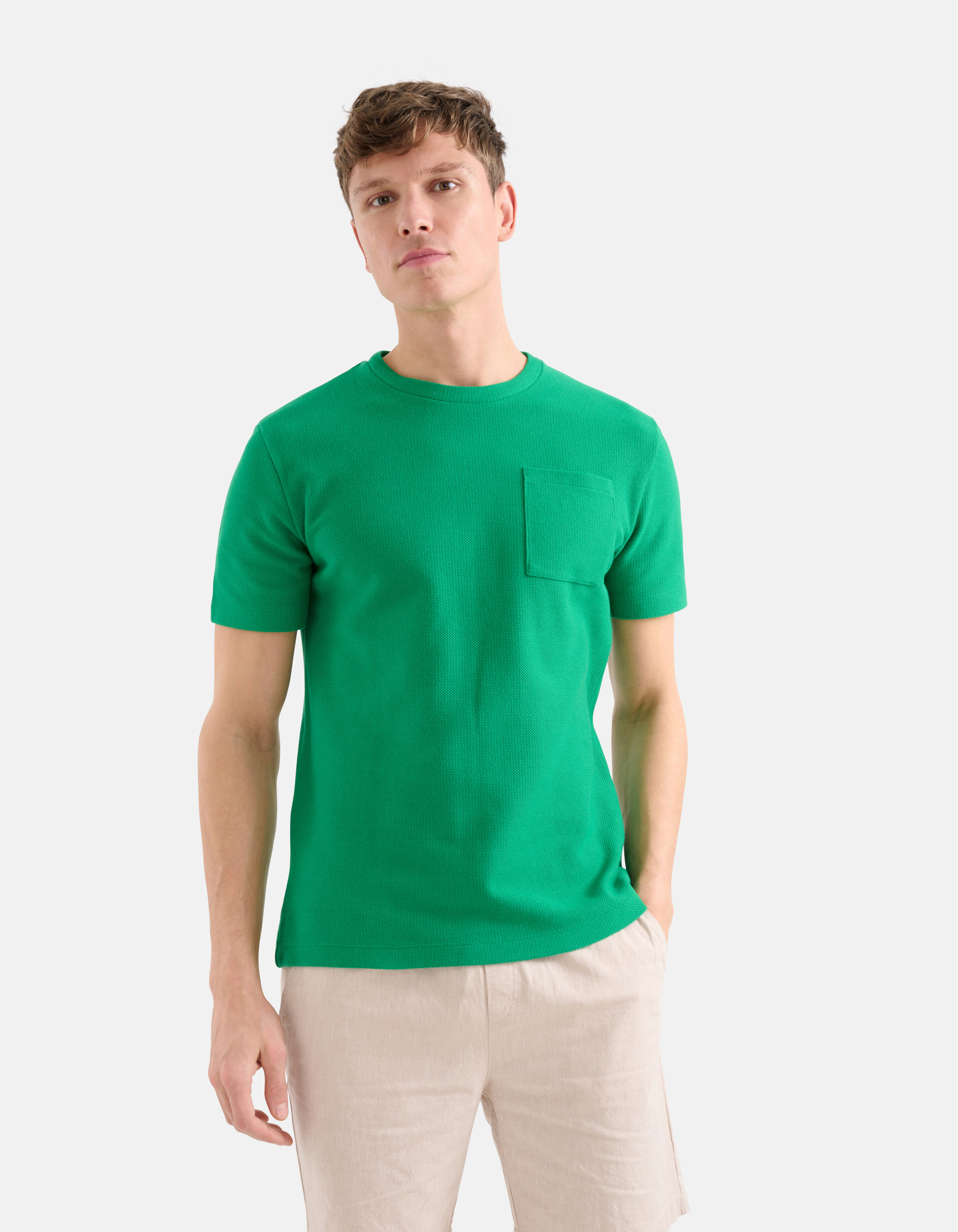 Textur-T-Shirt Grün SHOEBY MEN