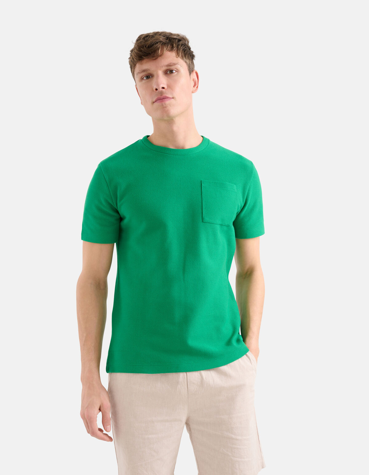 Textur-T-Shirt Grün SHOEBY MEN
