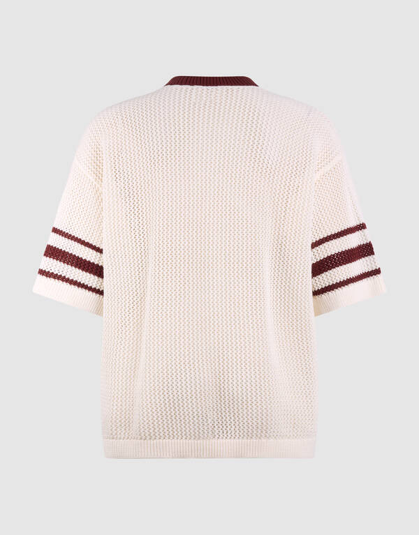 Oversized Baseball-T-Shirt Gebrochen Wei&szlig; SHOEBY WOMEN