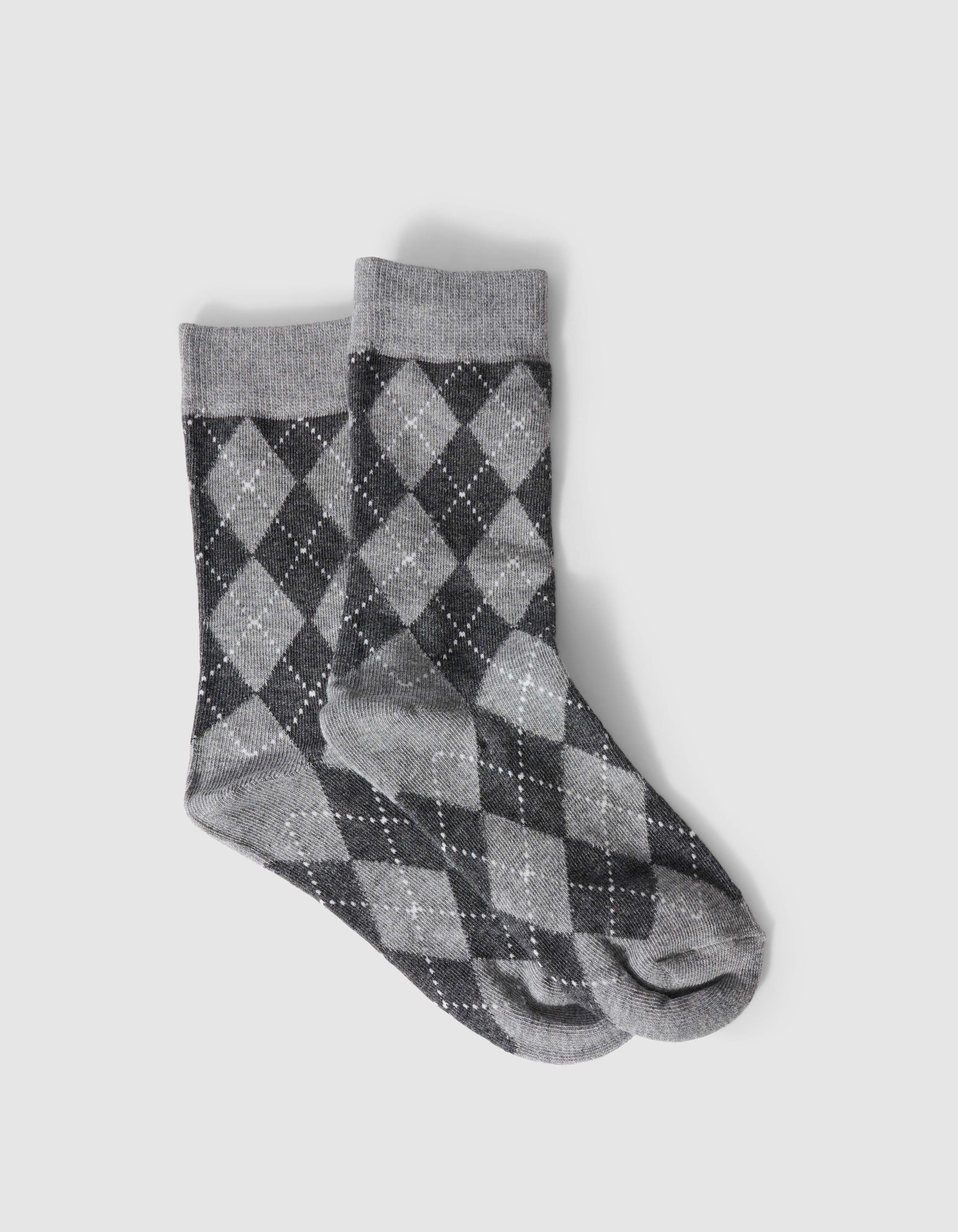 Karierte Socken Grau SHOEBY ACCESSOIRES