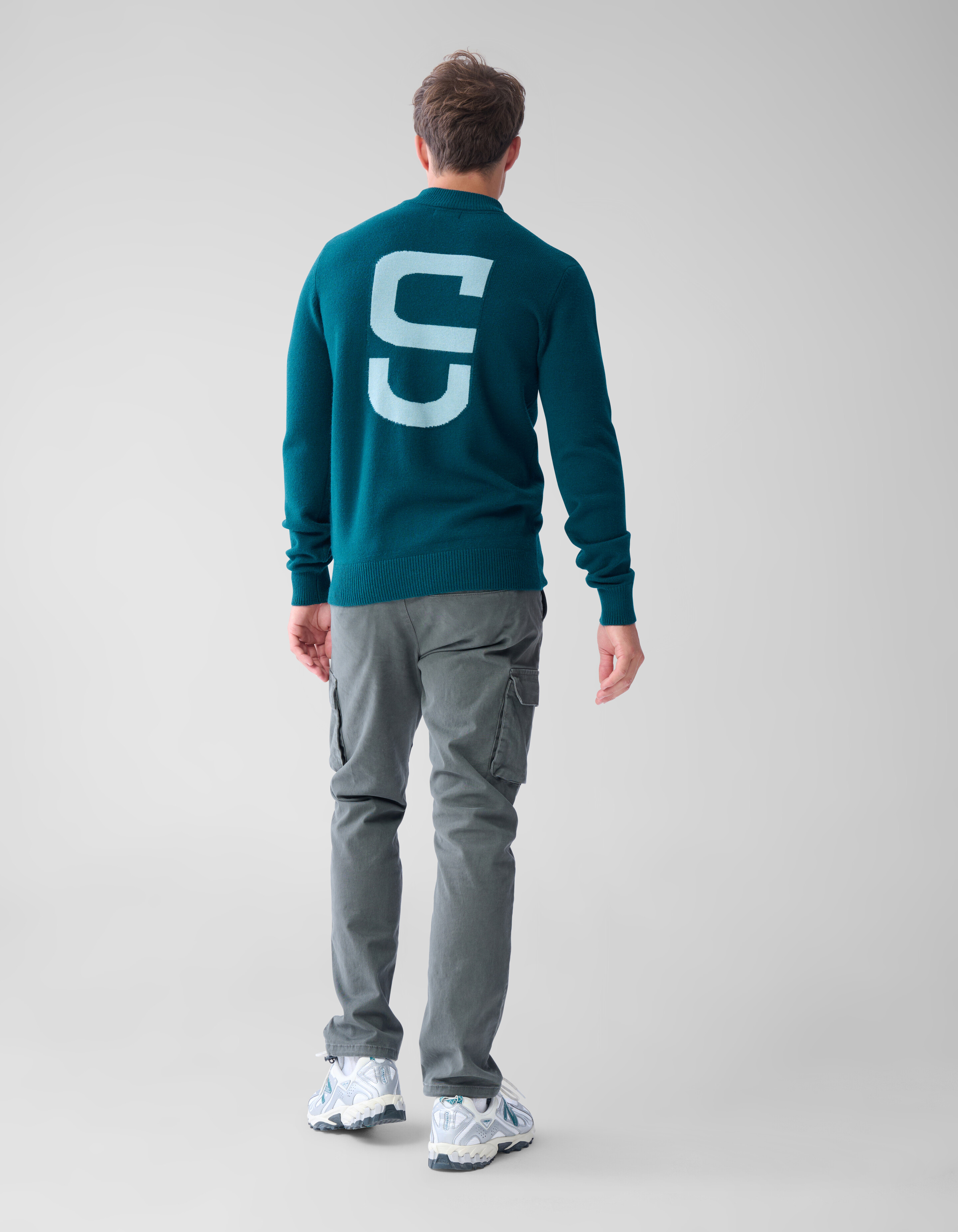 Jacquard-Strickpullover Dunkelgrün SHOEBY MEN