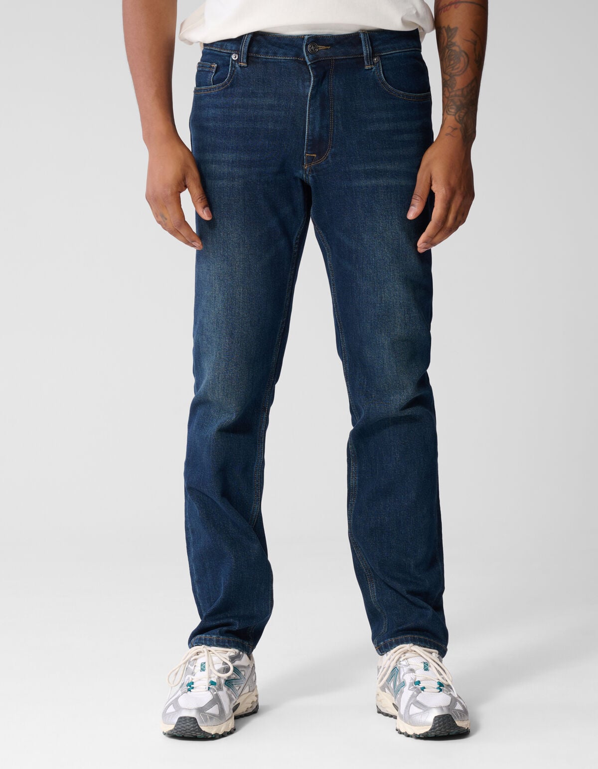 Slim Straight Fit Jeans Dunkelblau L34 SHOEBY MEN