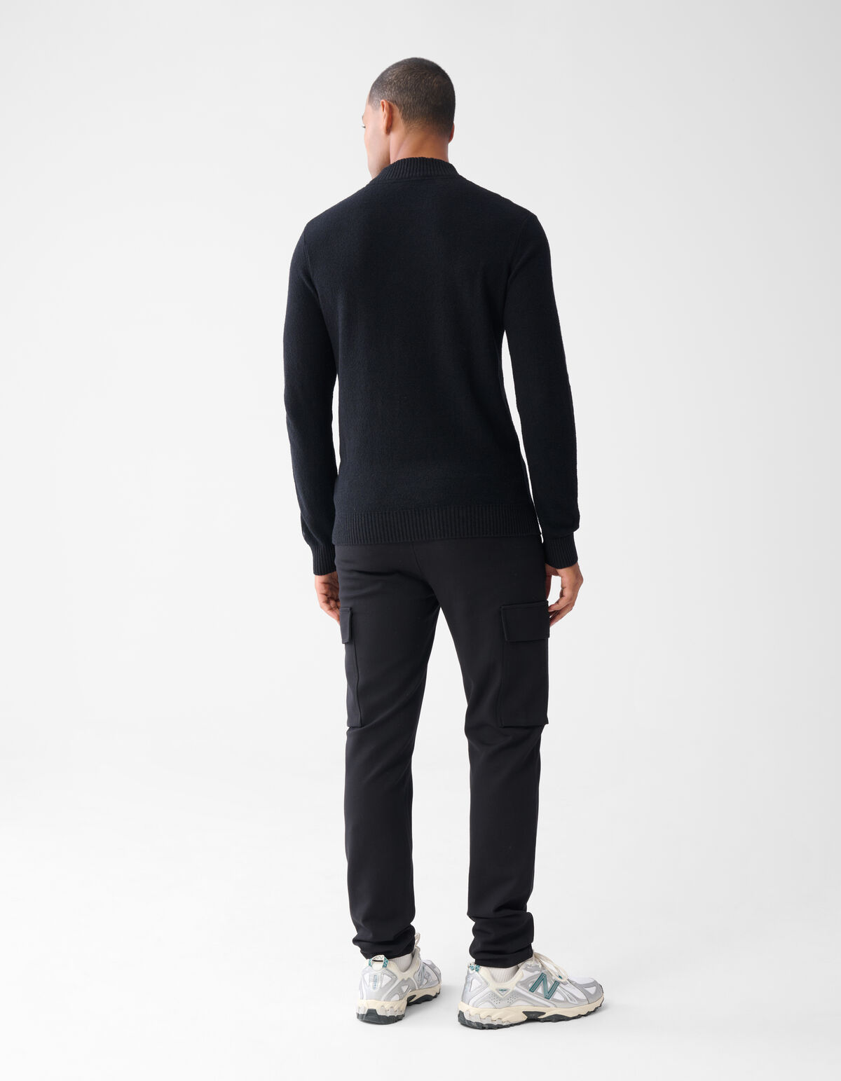 Bouclé Pullover Schwarz SHOEBY MEN