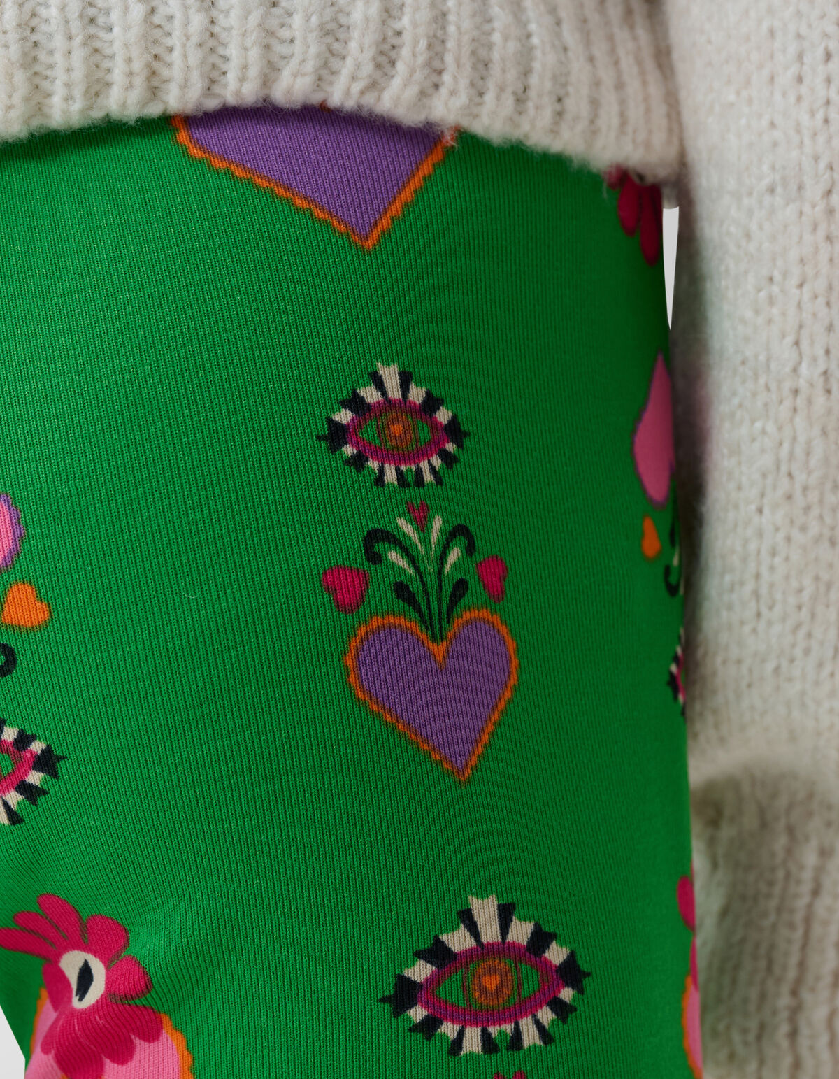 Bedruckte ausgestellte Rippen-Leggings SHOEBY GIRLS