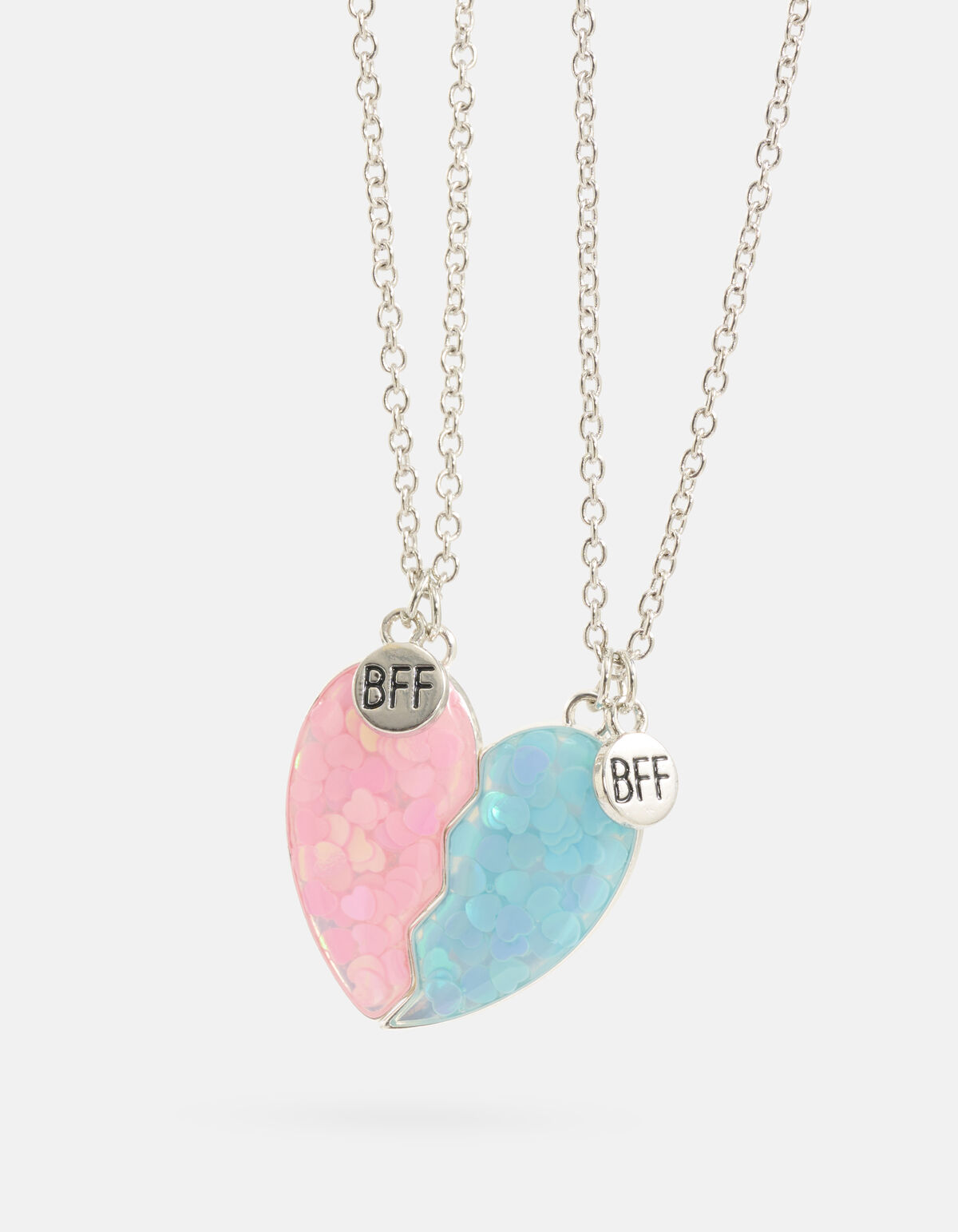 BFF Herz Halskette Set Silber SHOEBY ACCESSOIRES