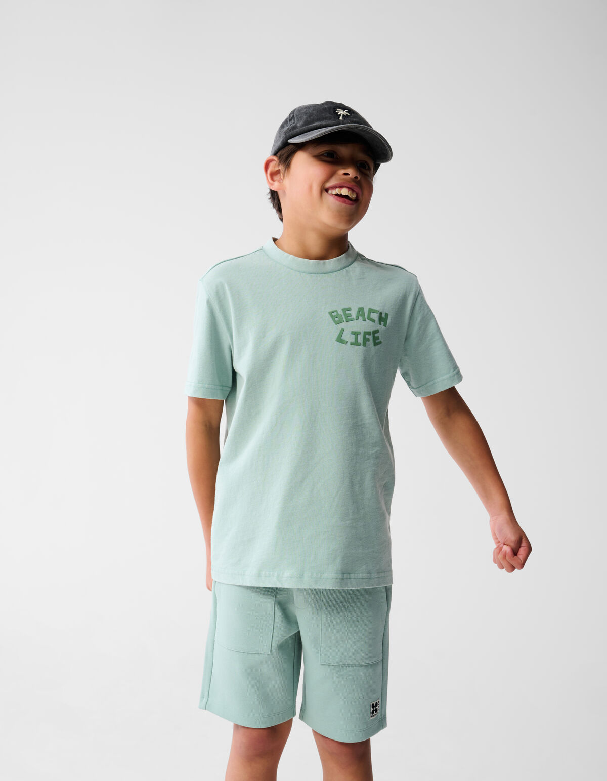 Strandleben-T-Shirt Gr&uuml;n SHOEBY BOYS