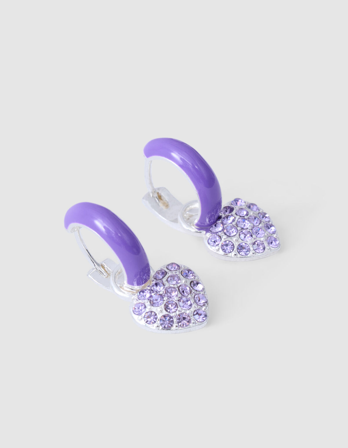 Strass Herz Ohrringe lila SHOEBY ACCESSOIRES
