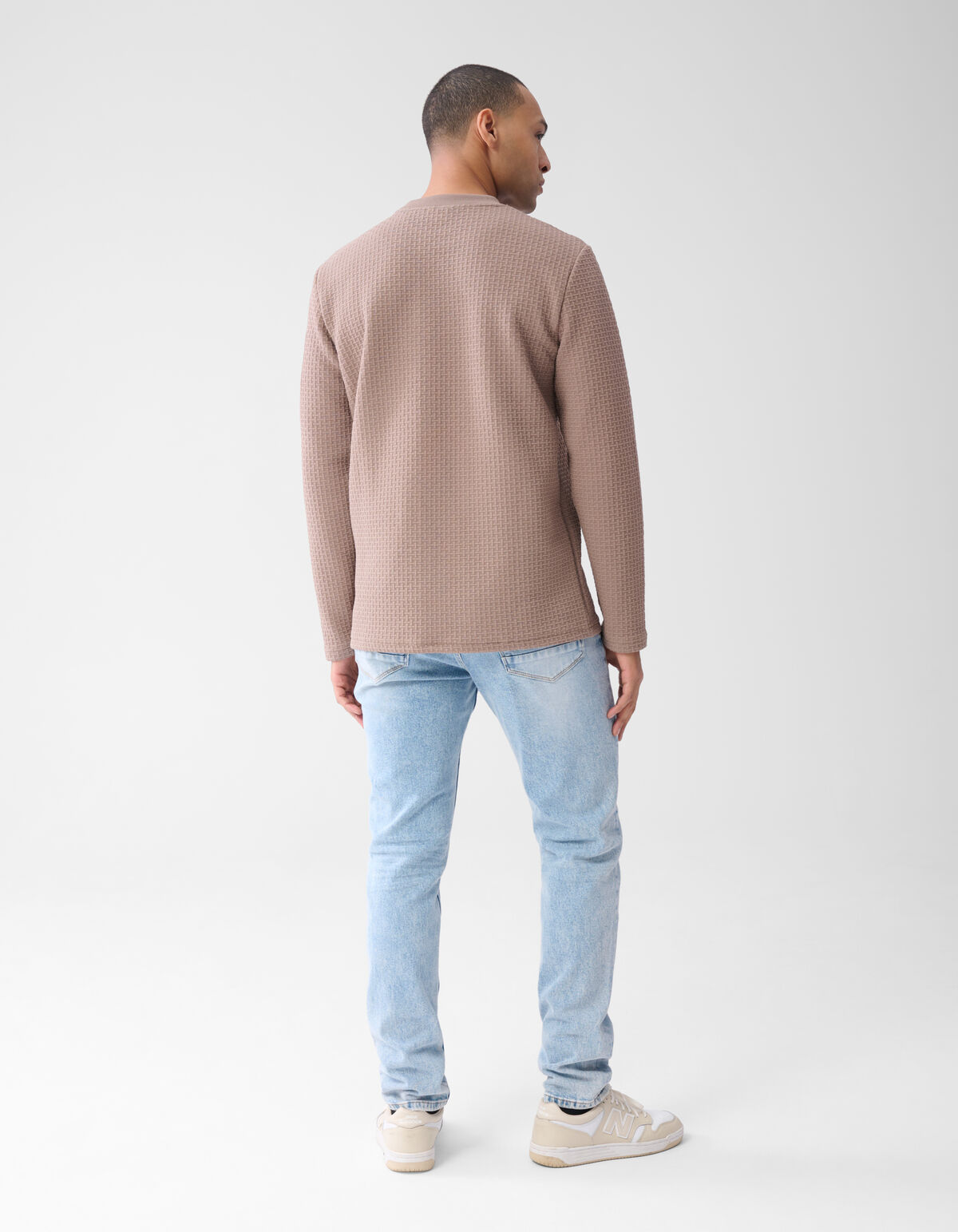 Jersey Textur Longsleeve Hellbraun SHOEBY MEN