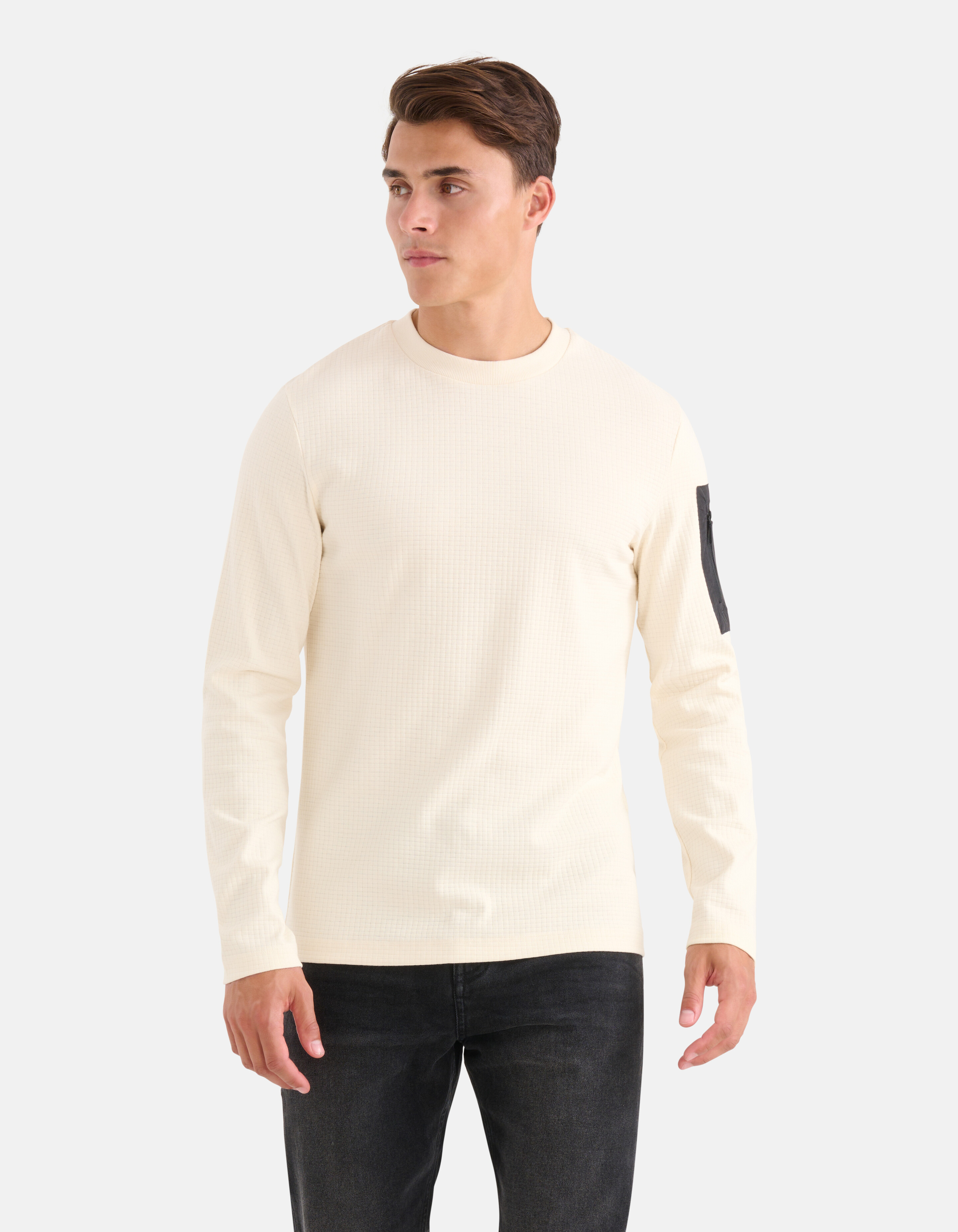 Jersey Structuur Longsleeve Gebroken Wit SHOEBY MEN