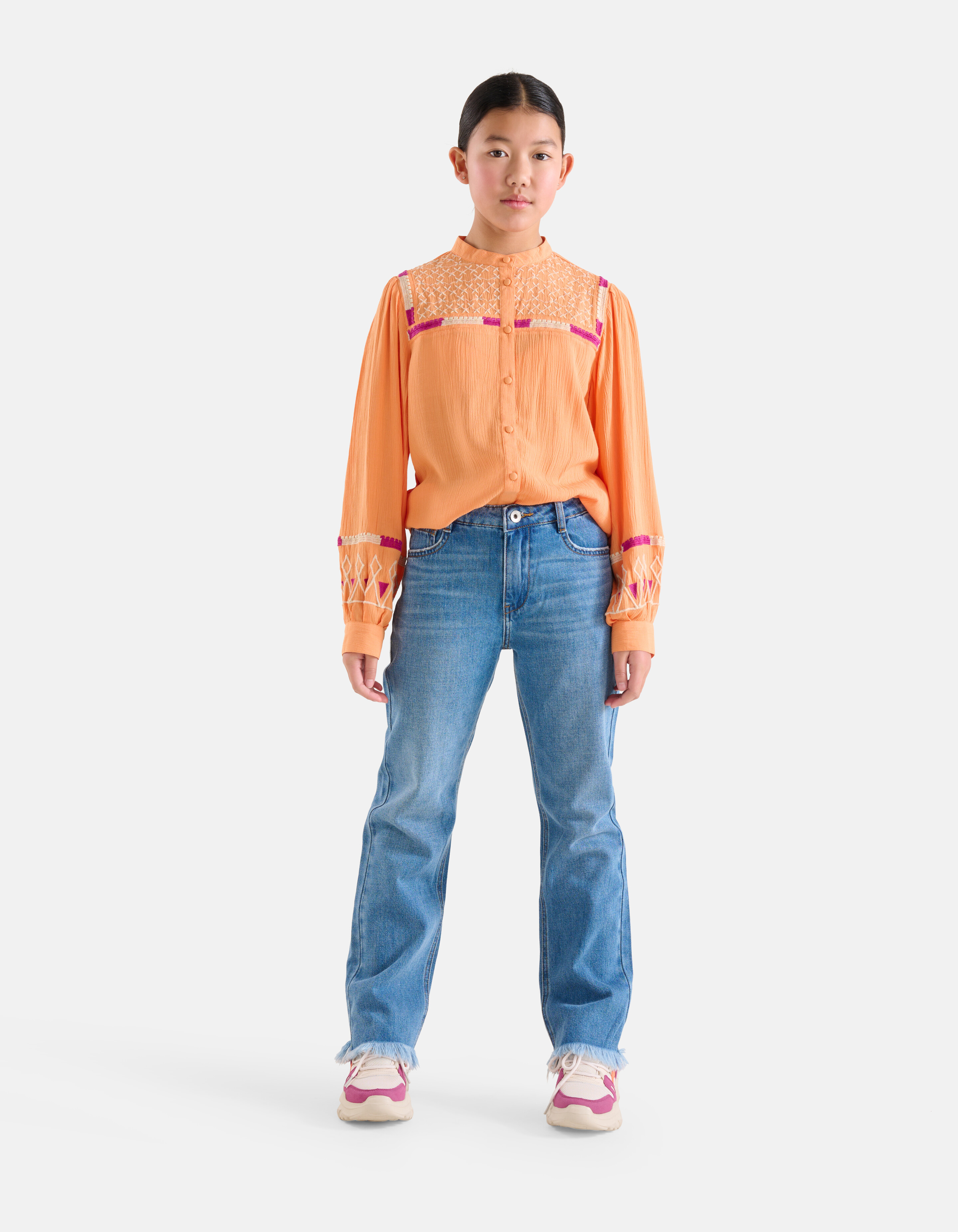 Bluse mit Stickerei Orange SHOEBY GIRLS