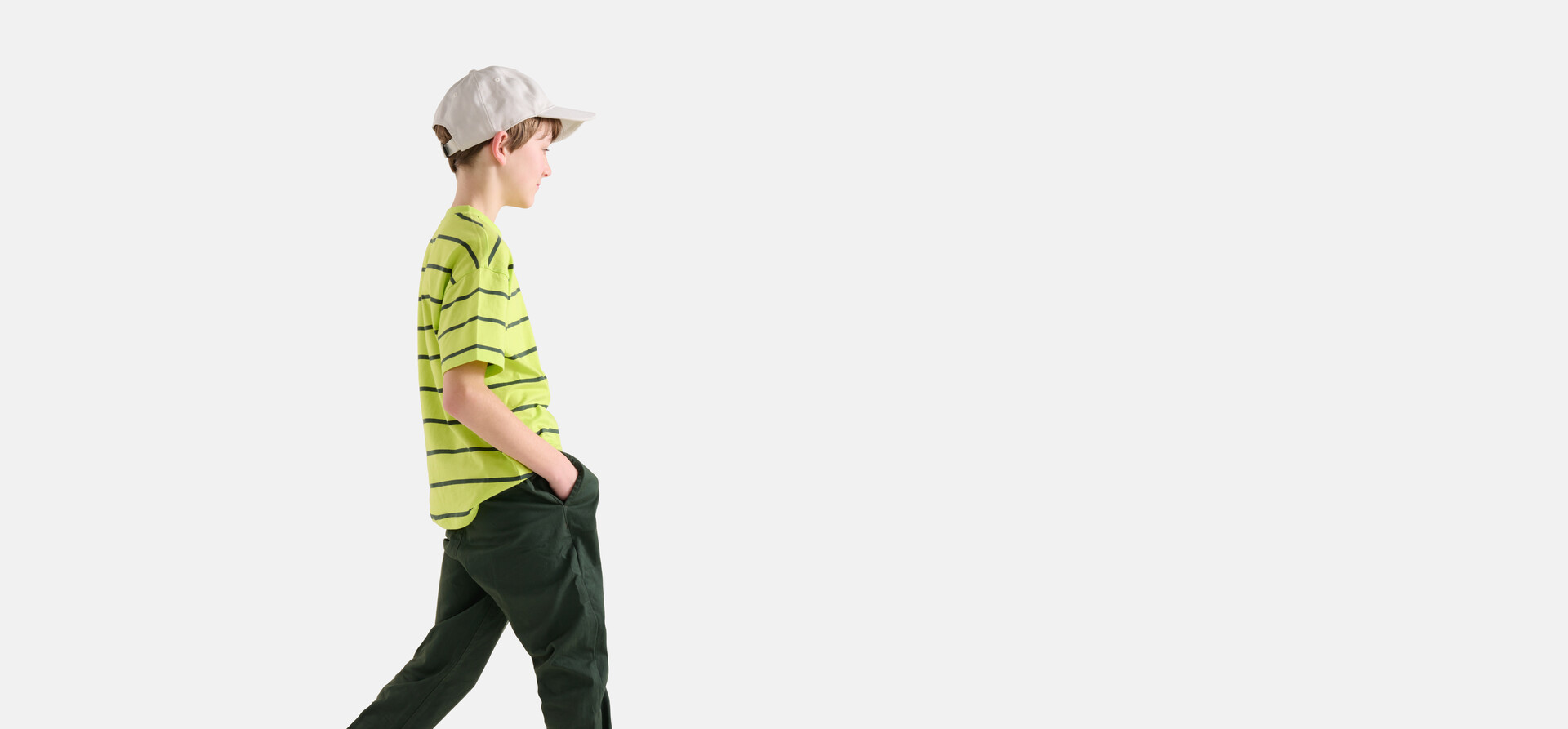 Gestreiftes T-Shirt Lime Green SHOEBY BOYS