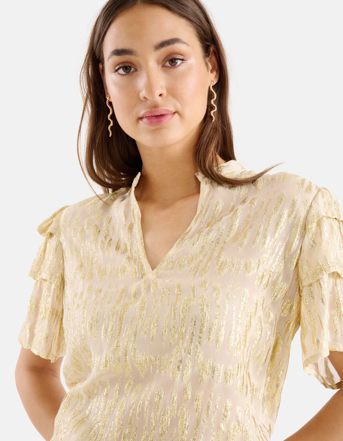 Jacquard-Lurex-Top Beige SHOEBY WOMEN