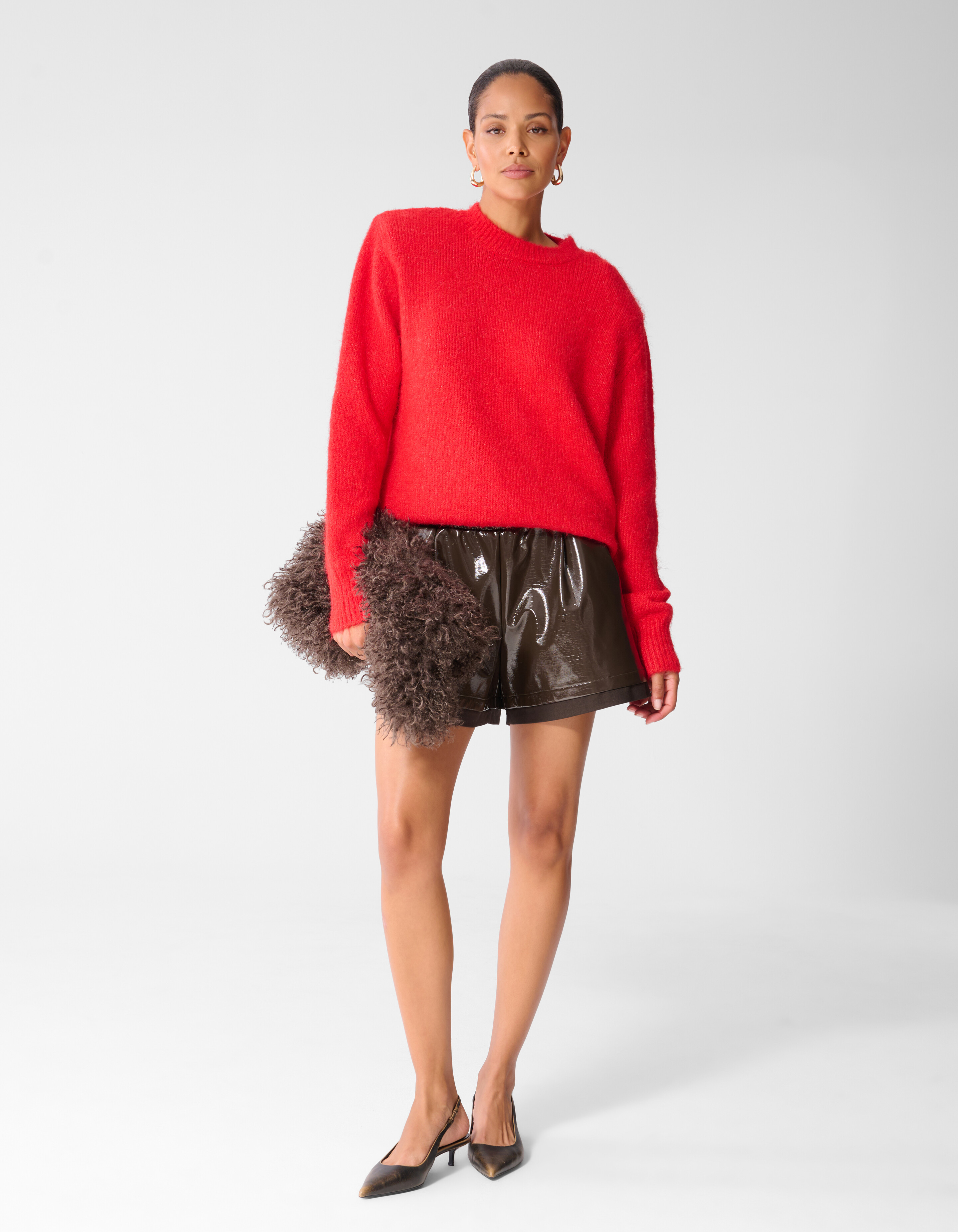 Shoulder Crew Strickpullover Rot SHOEBY WOMEN