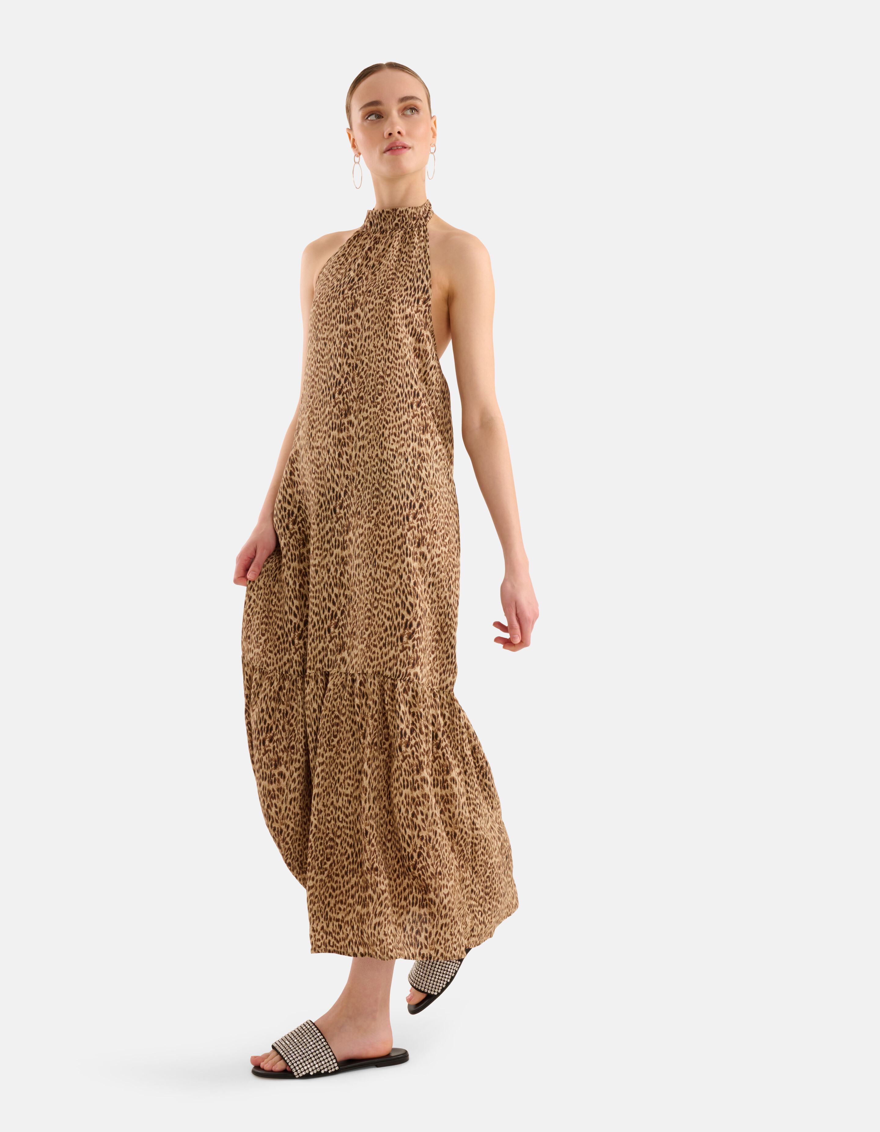 Leopard Halter Kleid Braun SHOEBY WOMEN